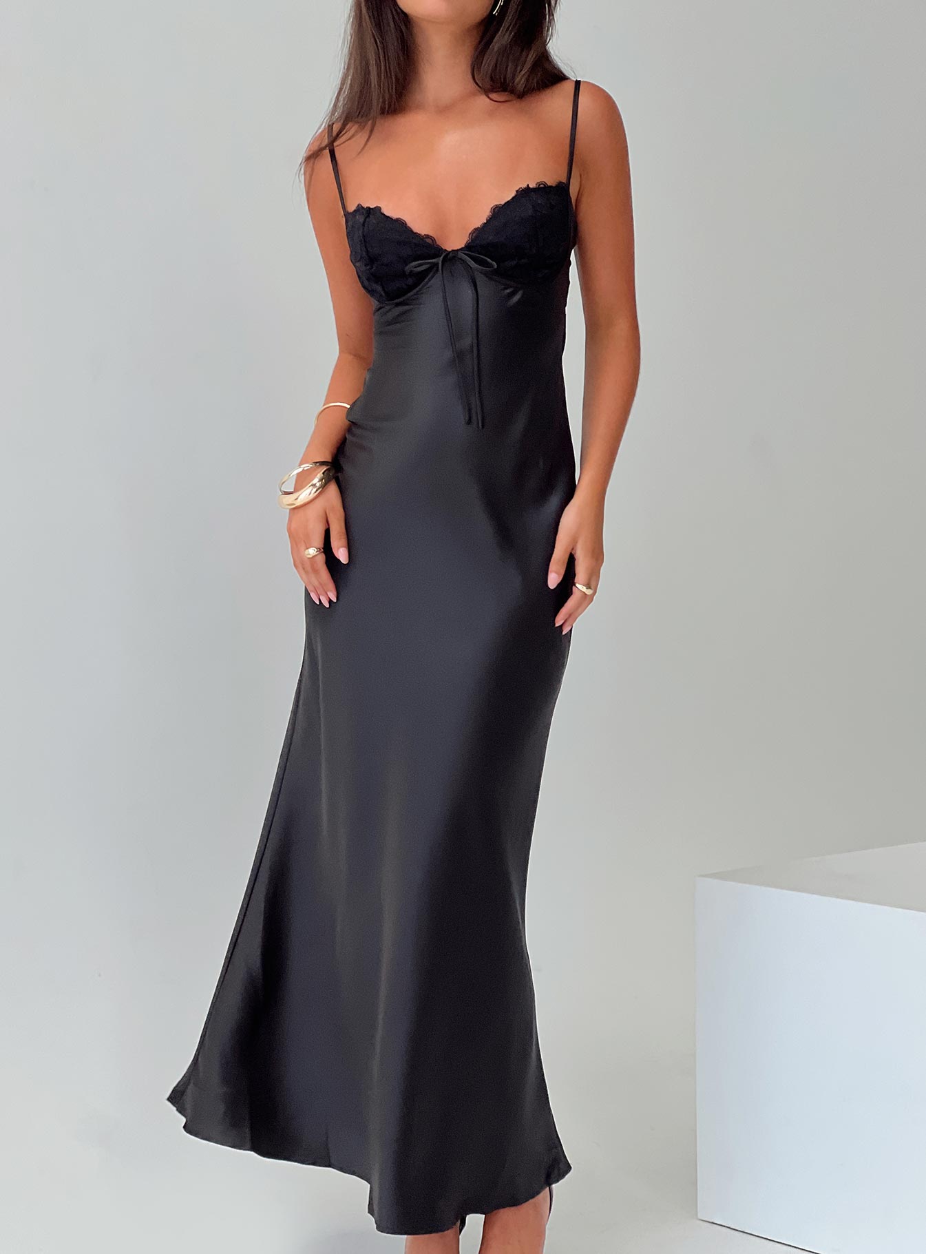 Valérinne Fadéa Bias-Cut Satin Maxi Dress