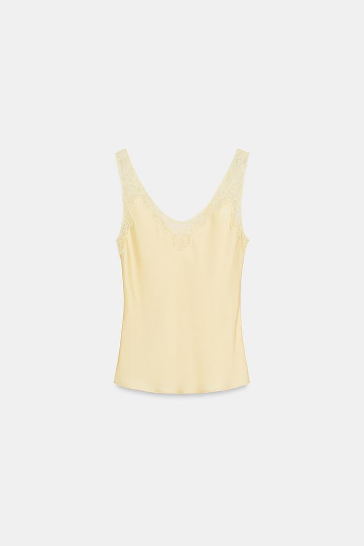 Valérinne Satin Lace Detail Top