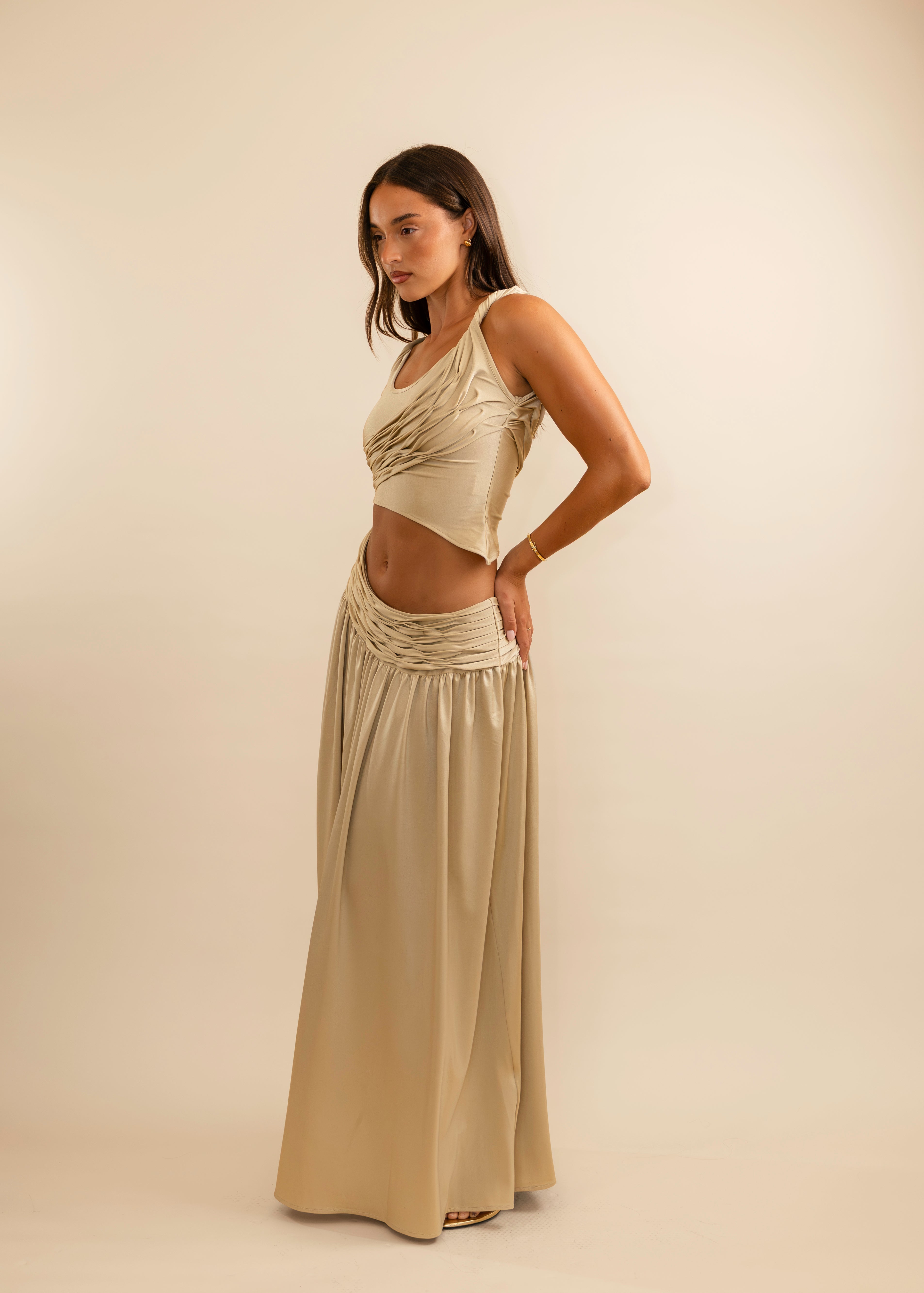 Valérinne Calypso Ruched Maxi Set