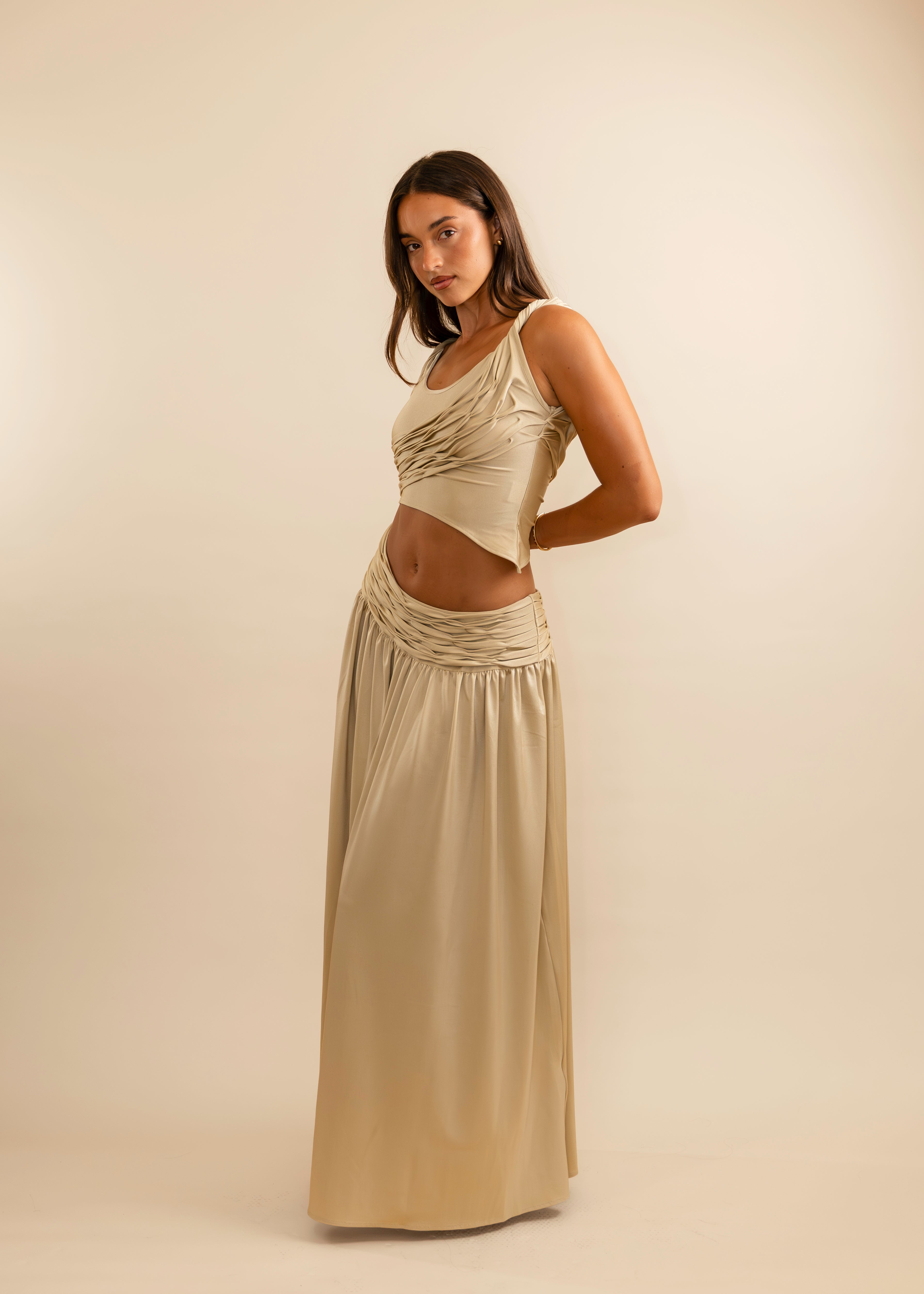 Valérinne Calypso Ruched Maxi Set
