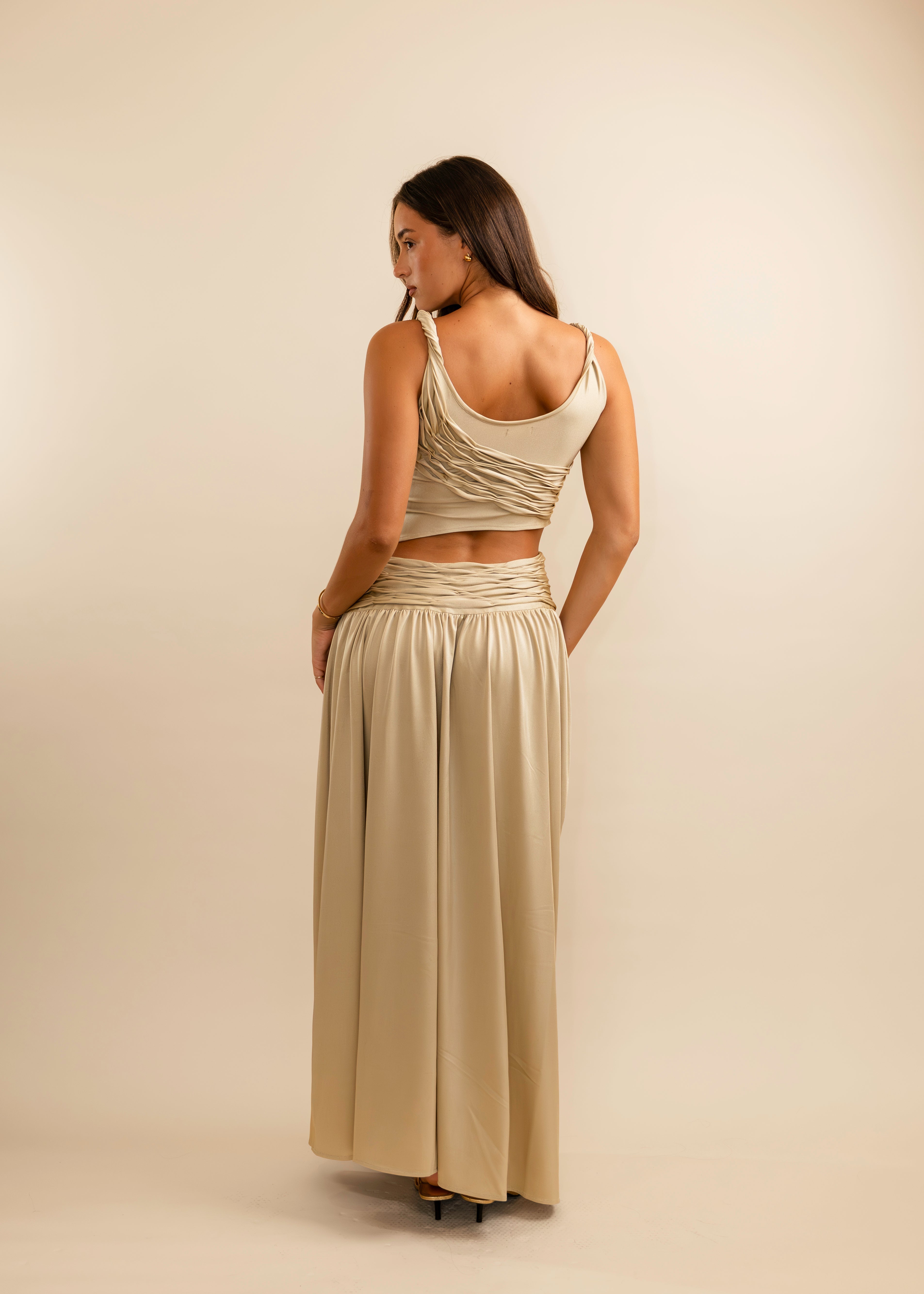Valérinne Calypso Ruched Maxi Set