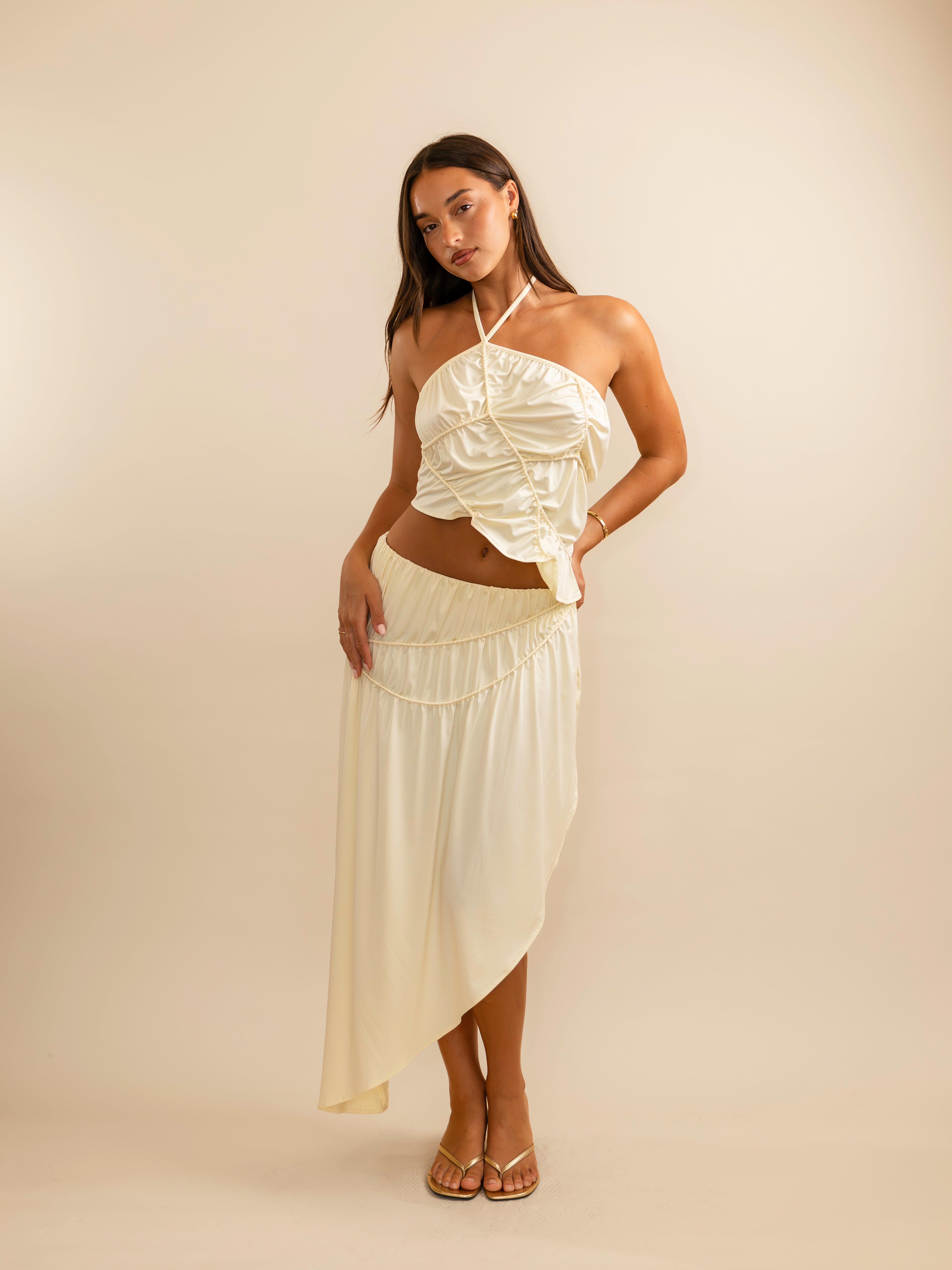 Valérinne Fleur Asymmetric Halter Top