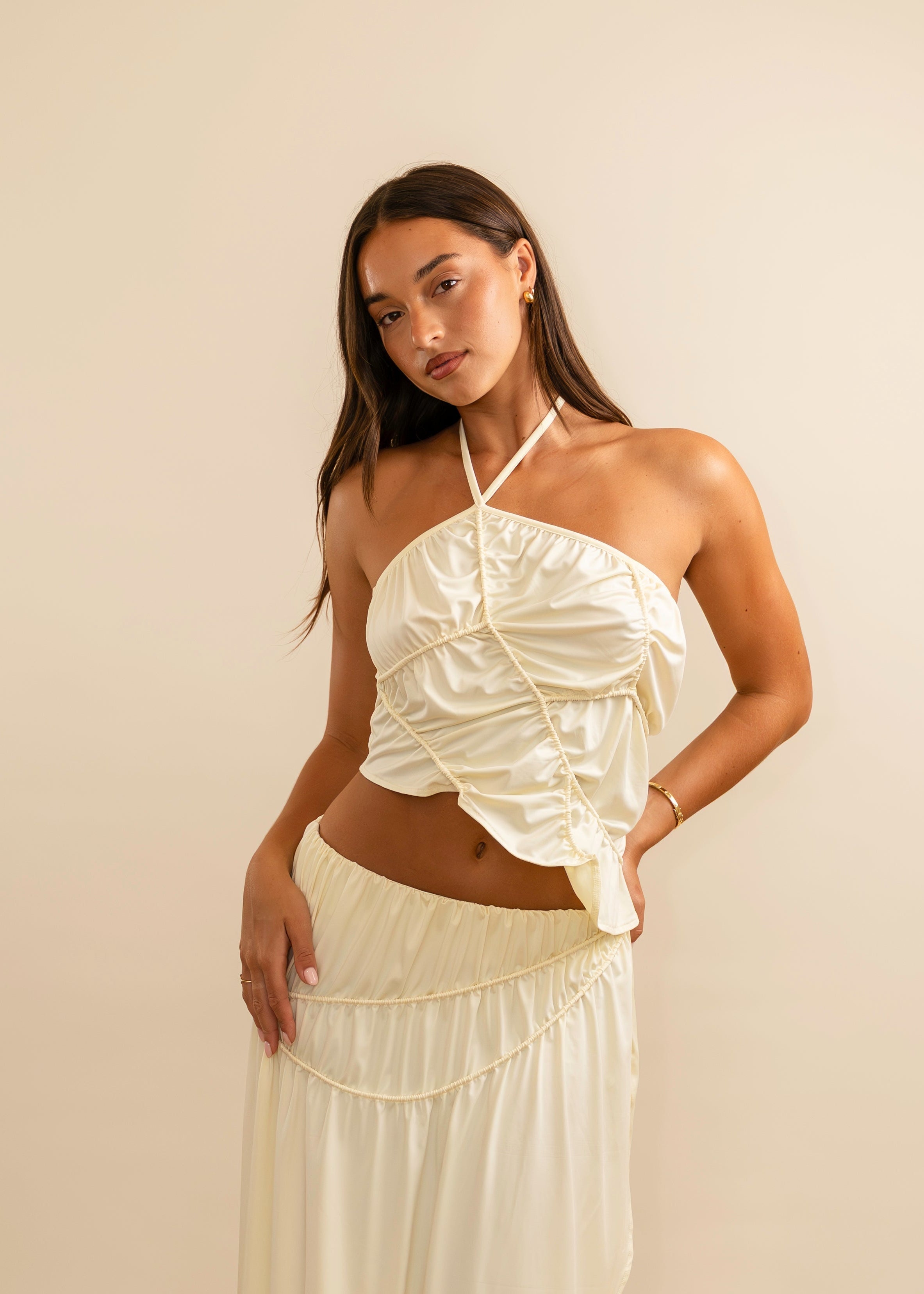 Valérinne Fleur Asymmetric Halter Top