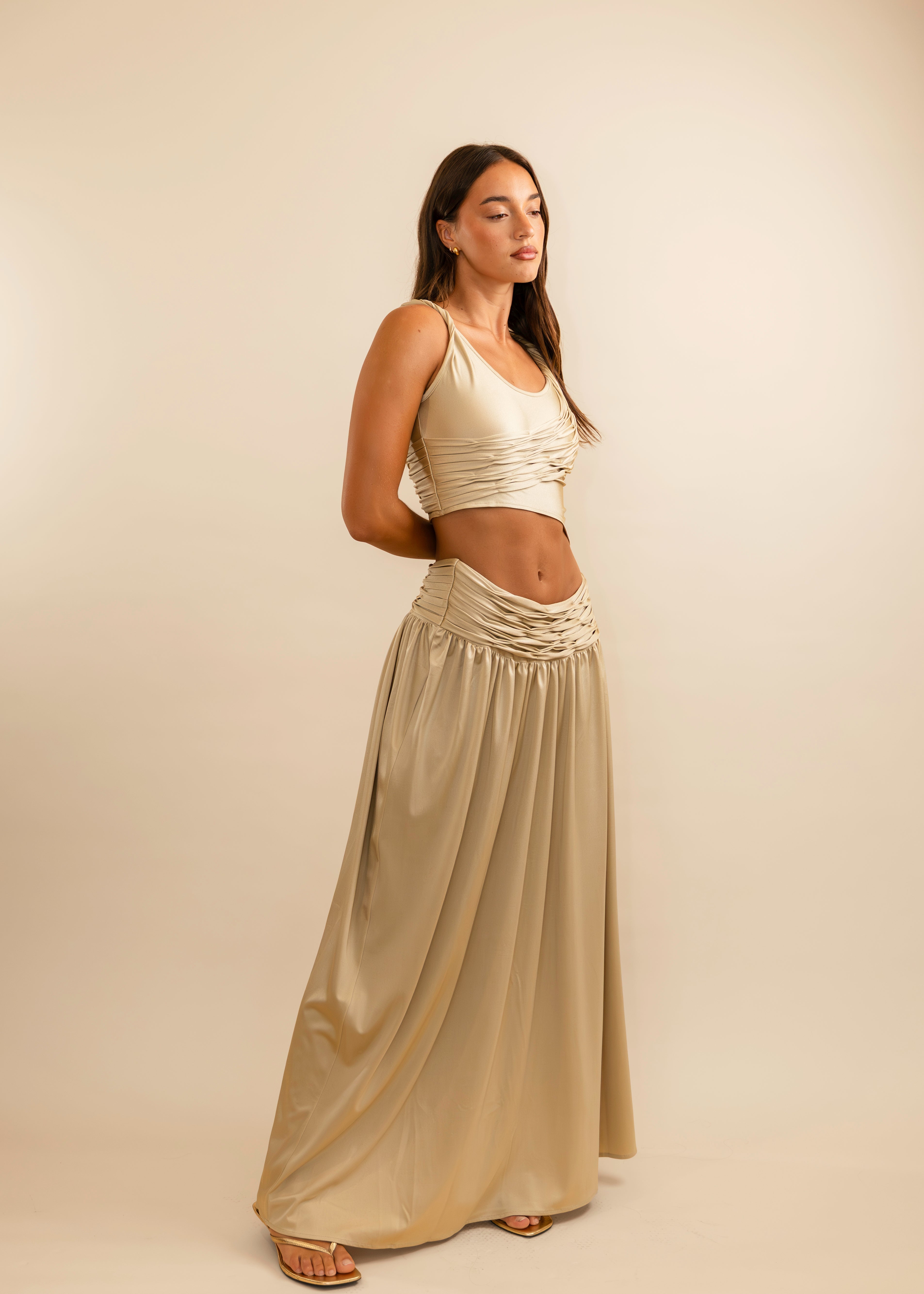 Valérinne Calypso Ruched Maxi Set