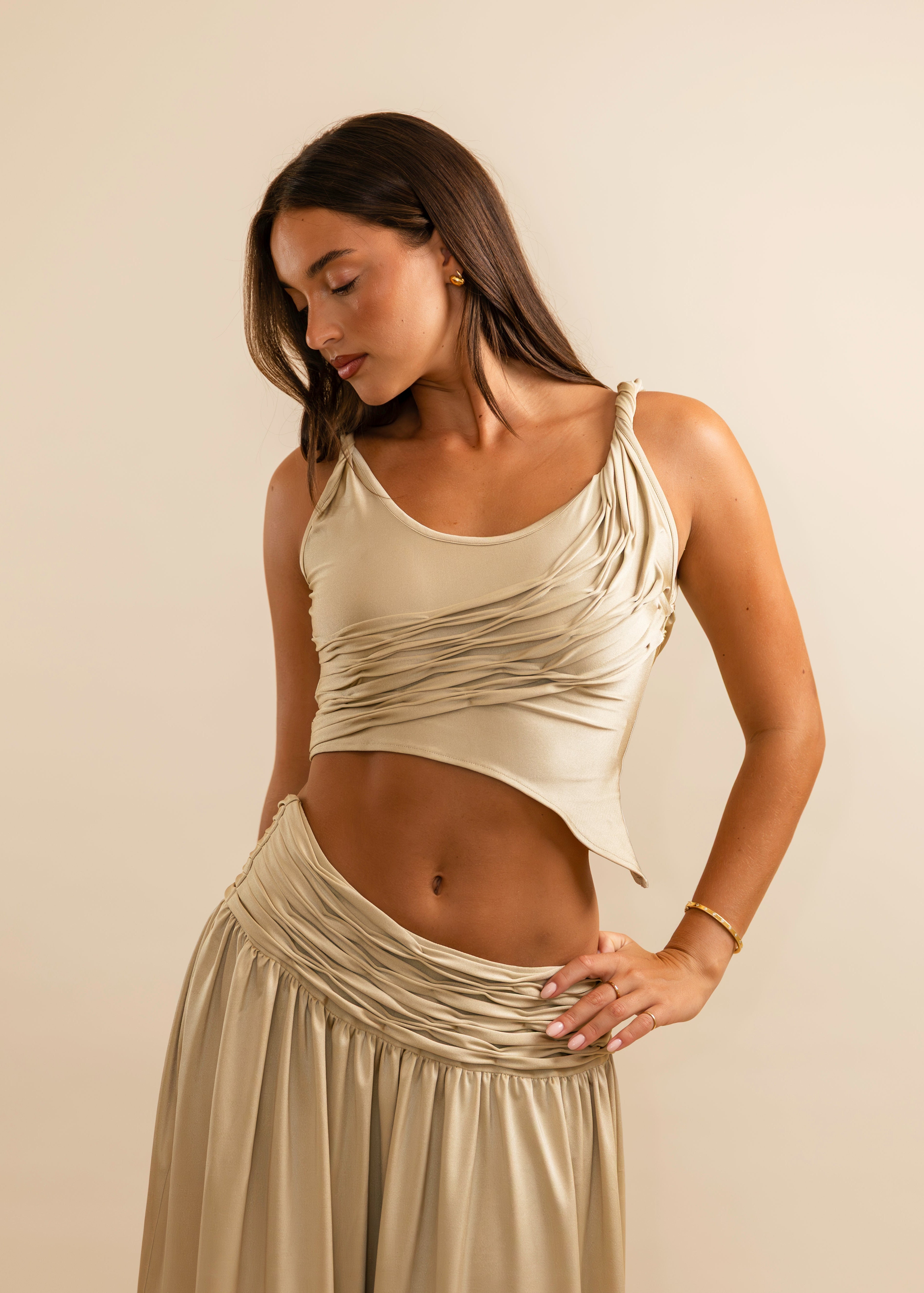 Valérinne Calypso Ruched Maxi Set