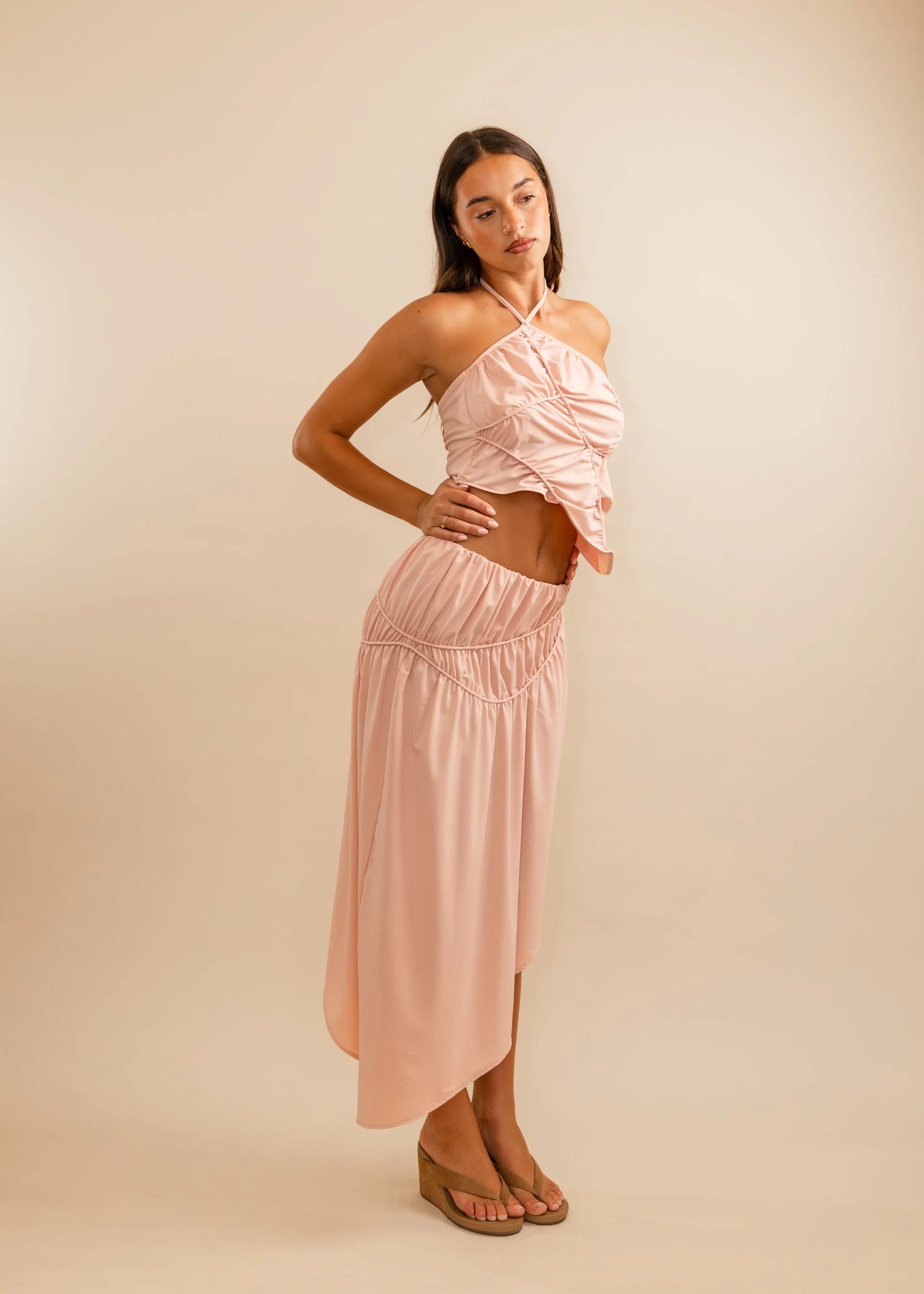 Valérinne Fleur Asymmetric Midi Skirt