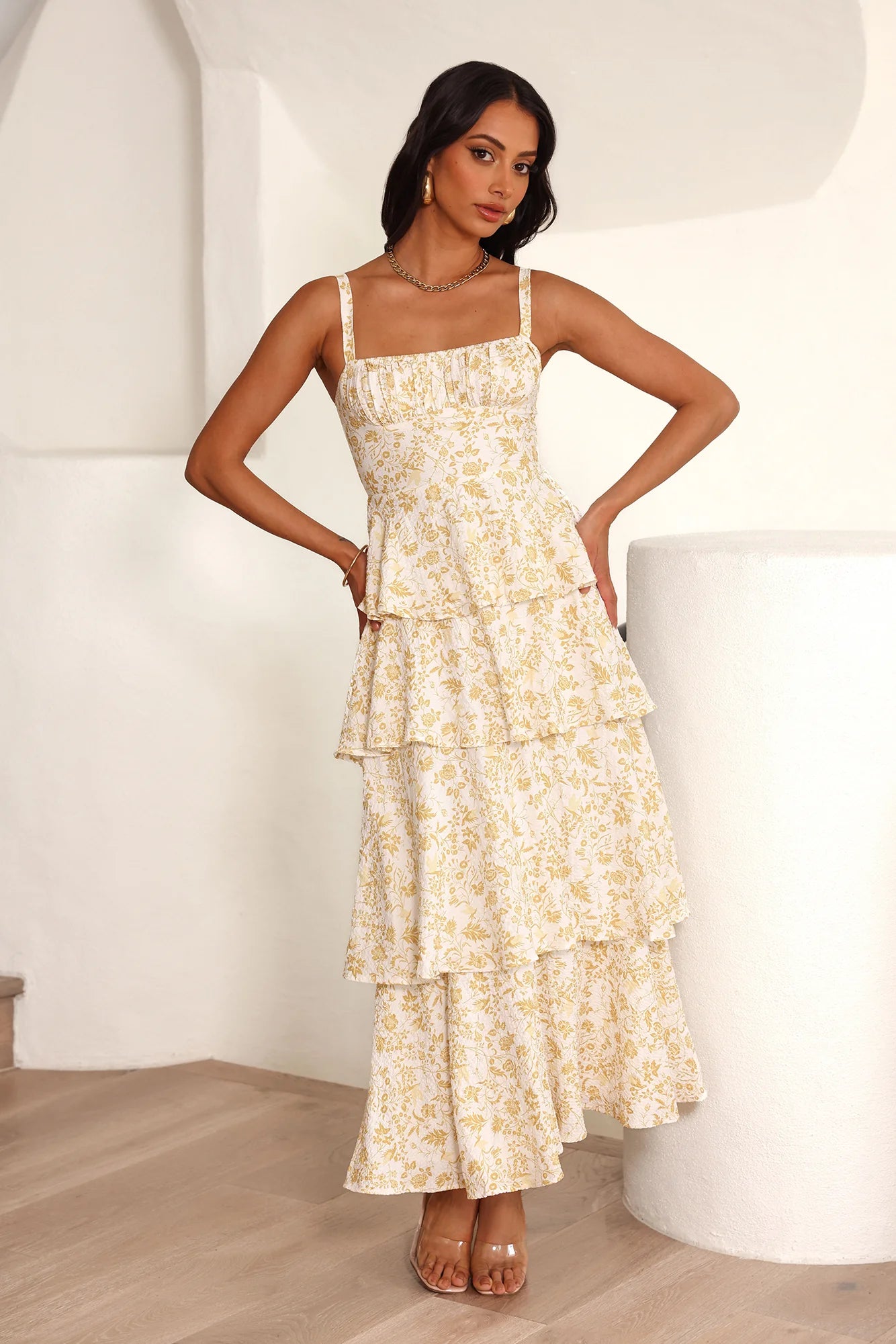 Valérinne Floréa Open-Back Maxi Dress