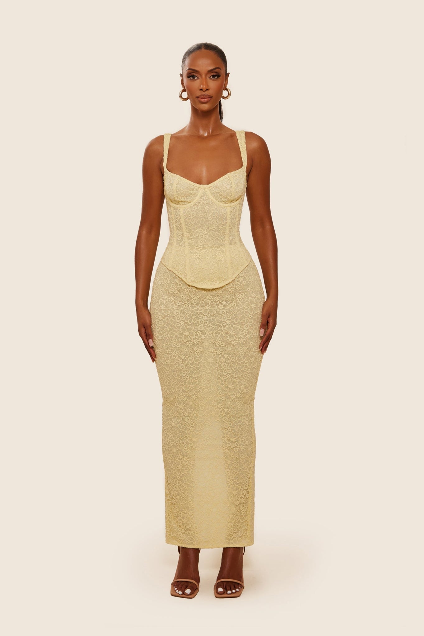 Valérinne Lace Corset Maxi Set