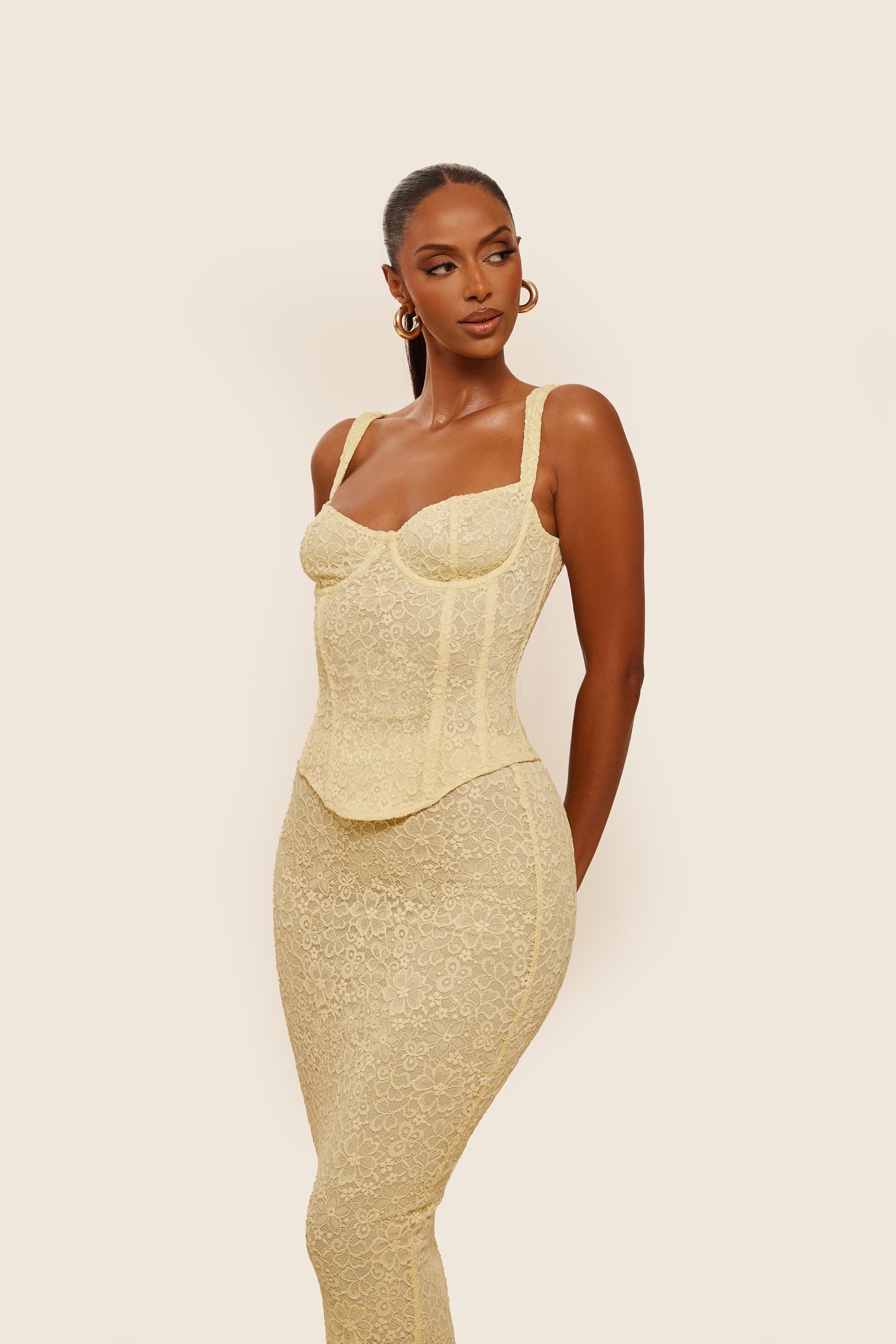 Valérinne Lace Corset Maxi Set