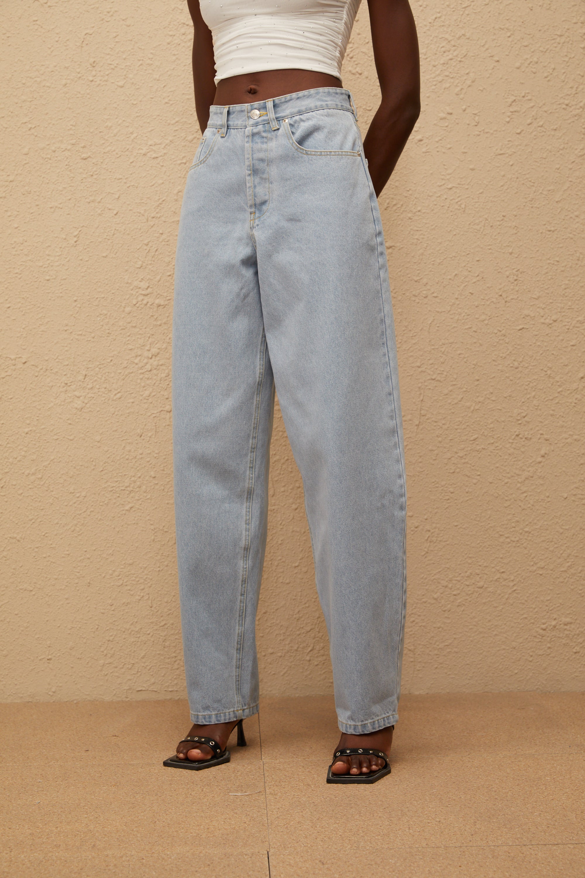 Valérinne Alix Lace-Up Wide-Leg Denim