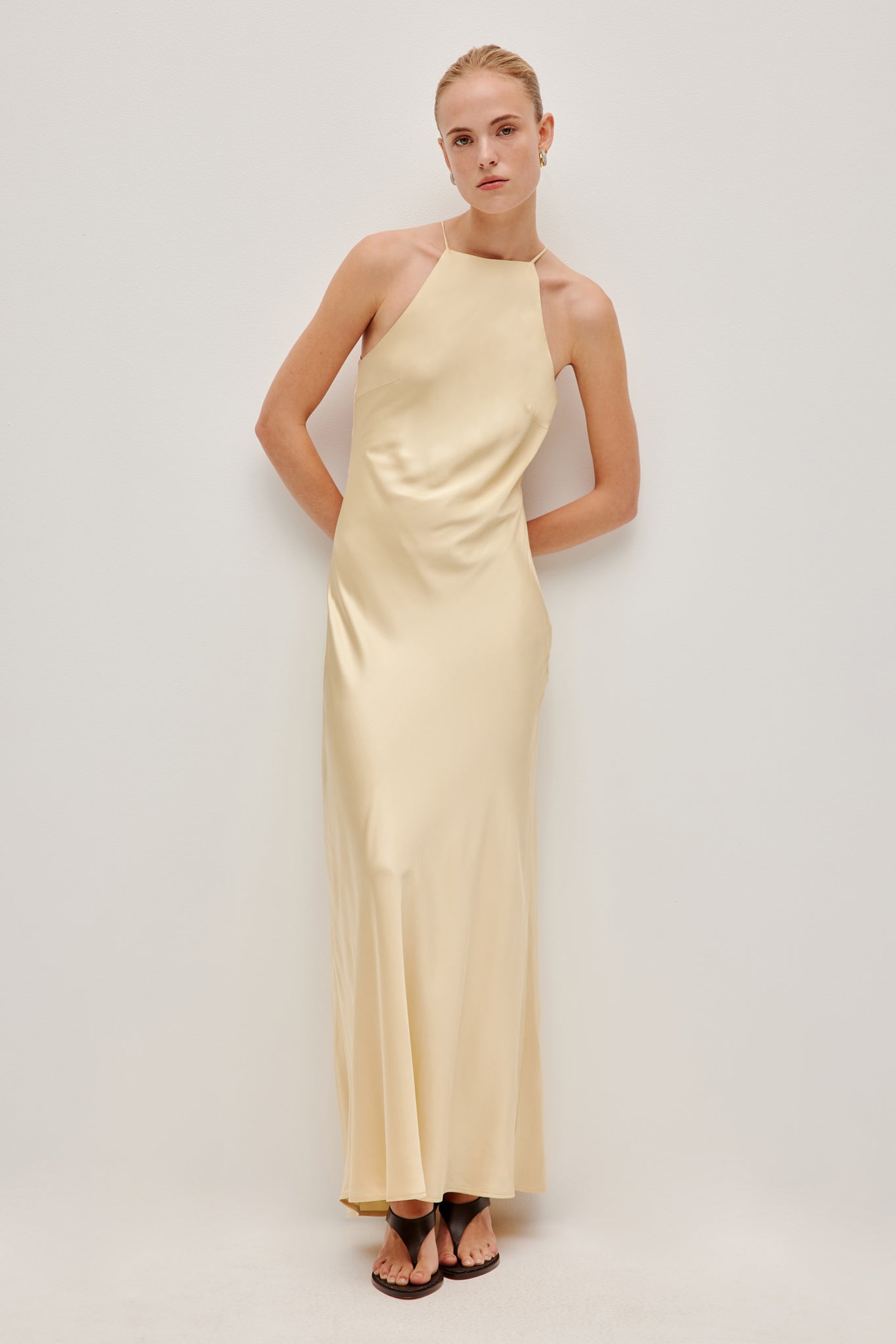 Valérinne Isadora Beaded Halter Maxi Dress
