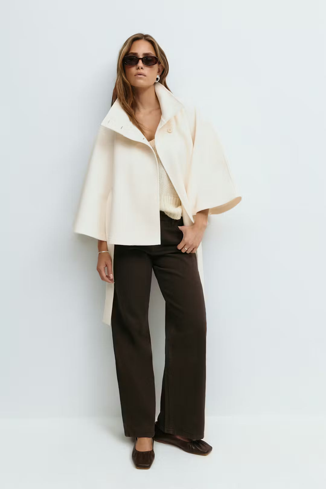 Valérinne Aveline Belted Cape Coat