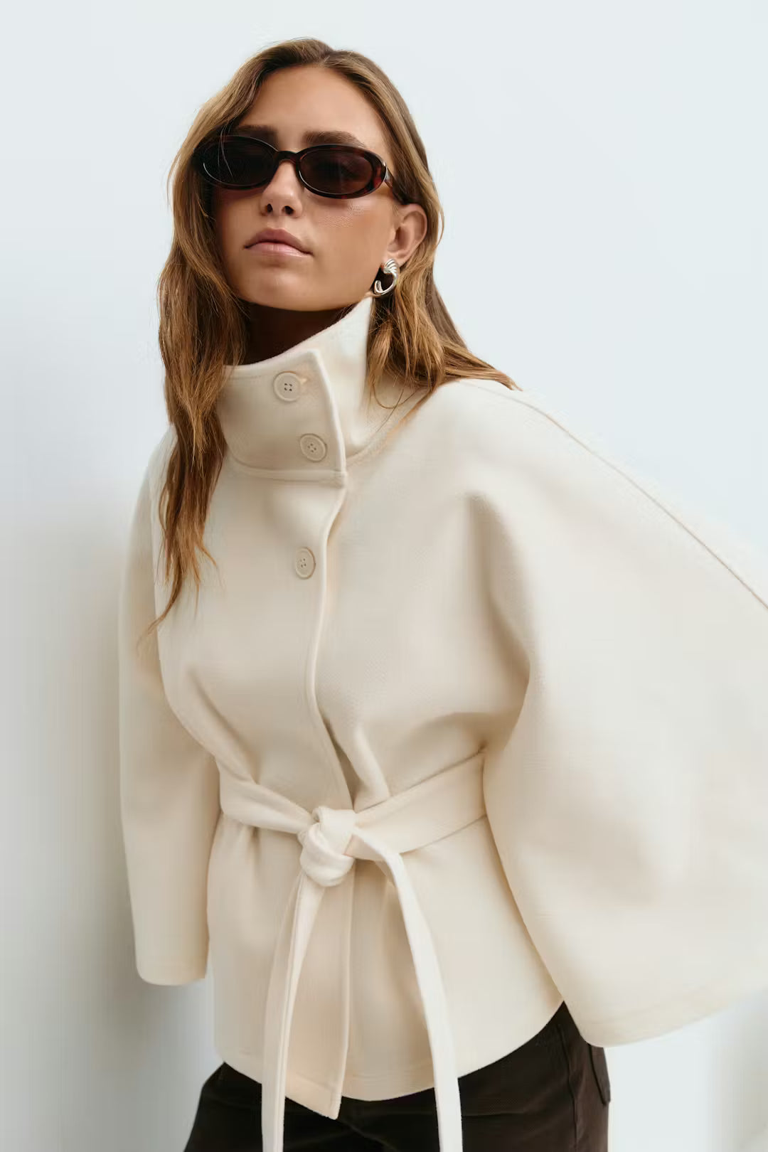 Valérinne Aveline Belted Cape Coat