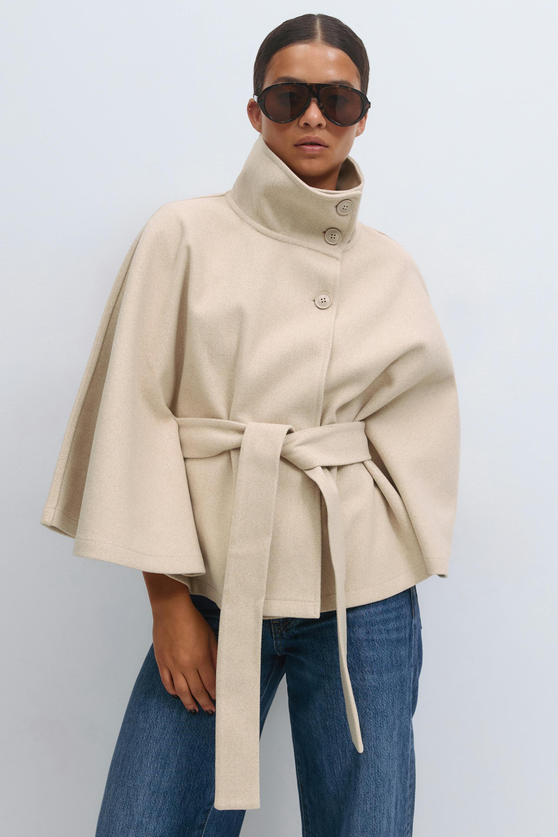 Valérinne Aveline Belted Cape Coat