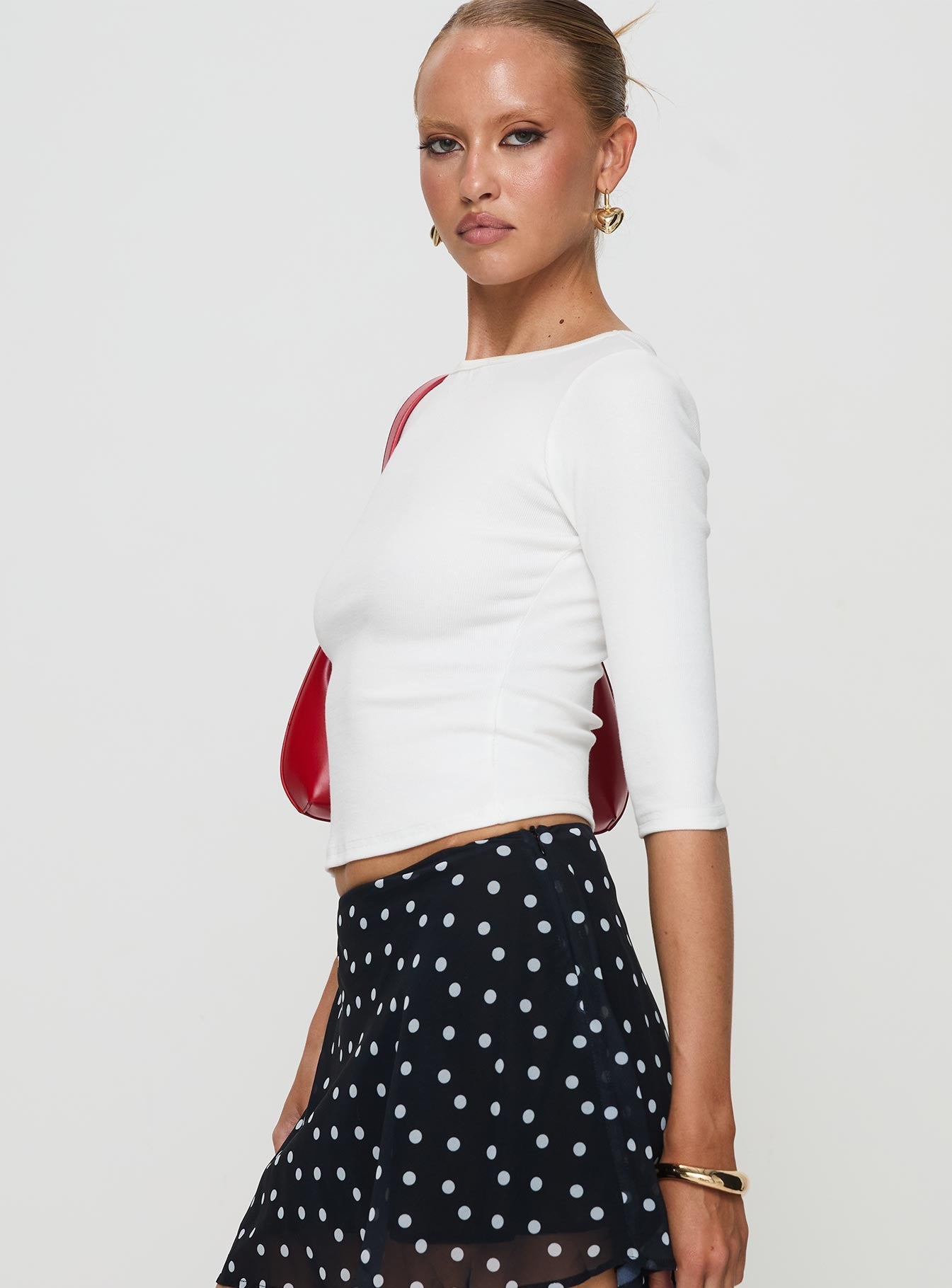 Valérinne Elaia Ribbed Three-Quarter Sleeve Top