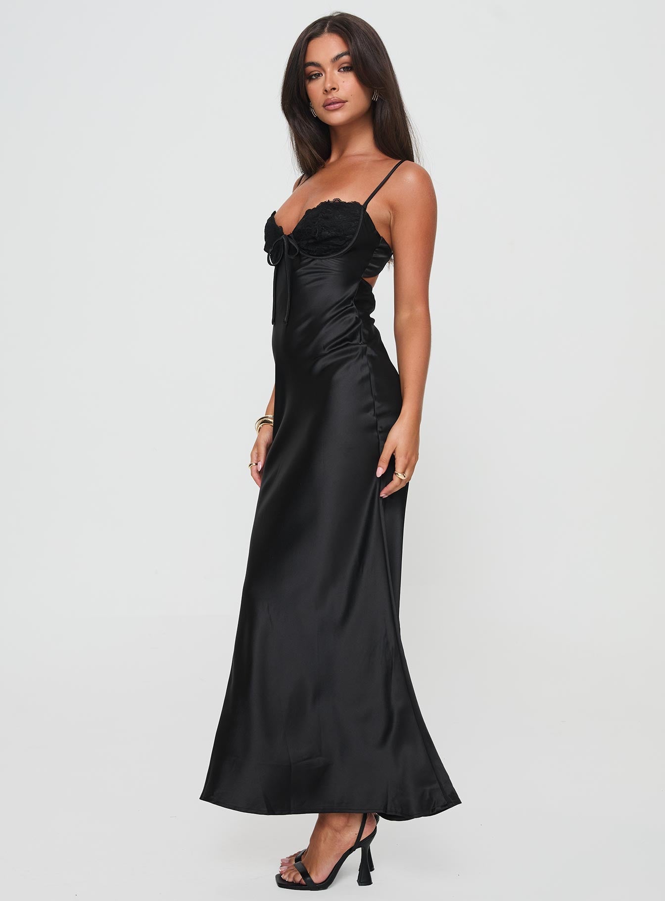 Valérinne Fadéa Bias-Cut Satin Maxi Dress