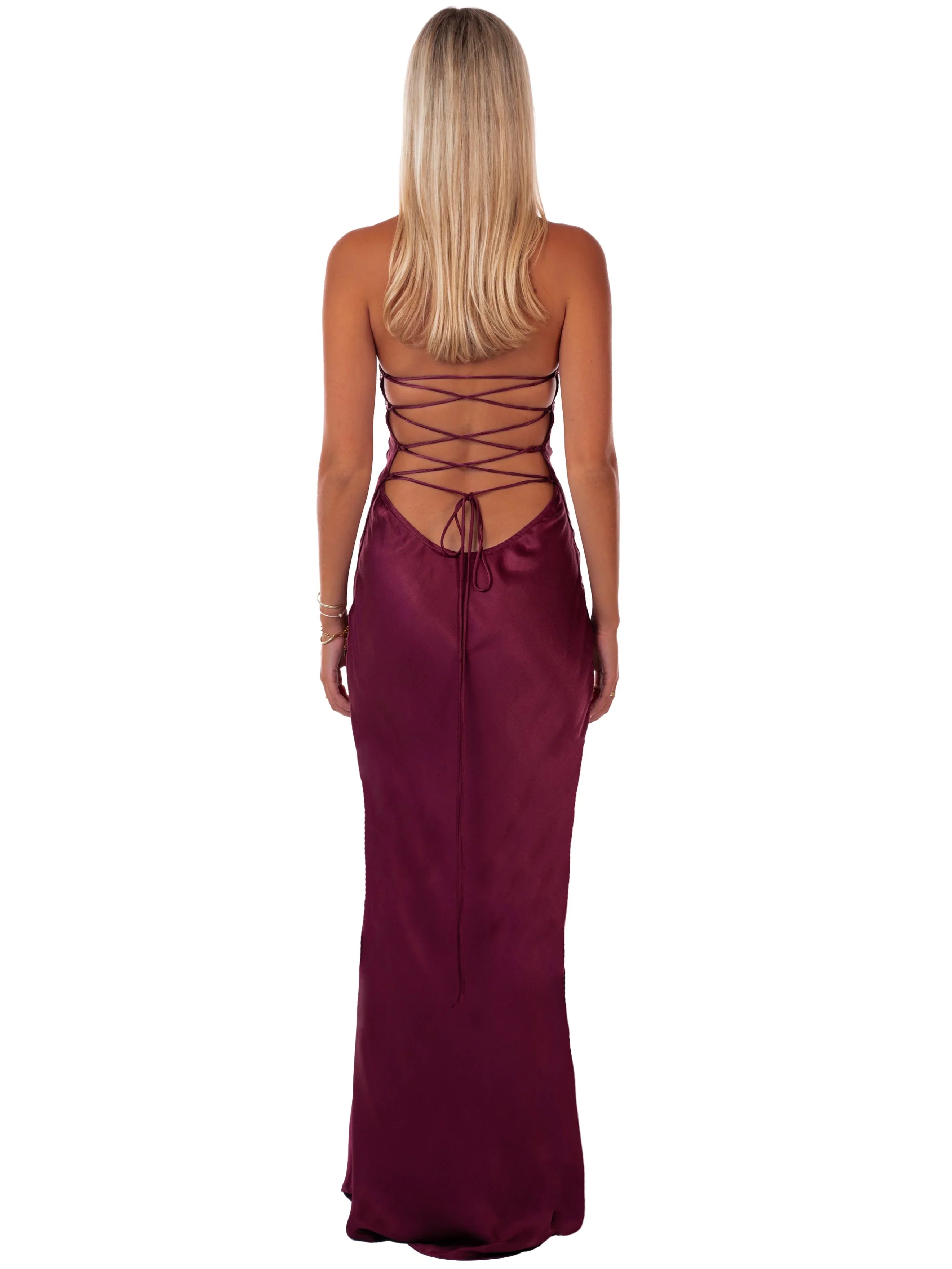 Valérinne Beaded Halter Maxi Dress