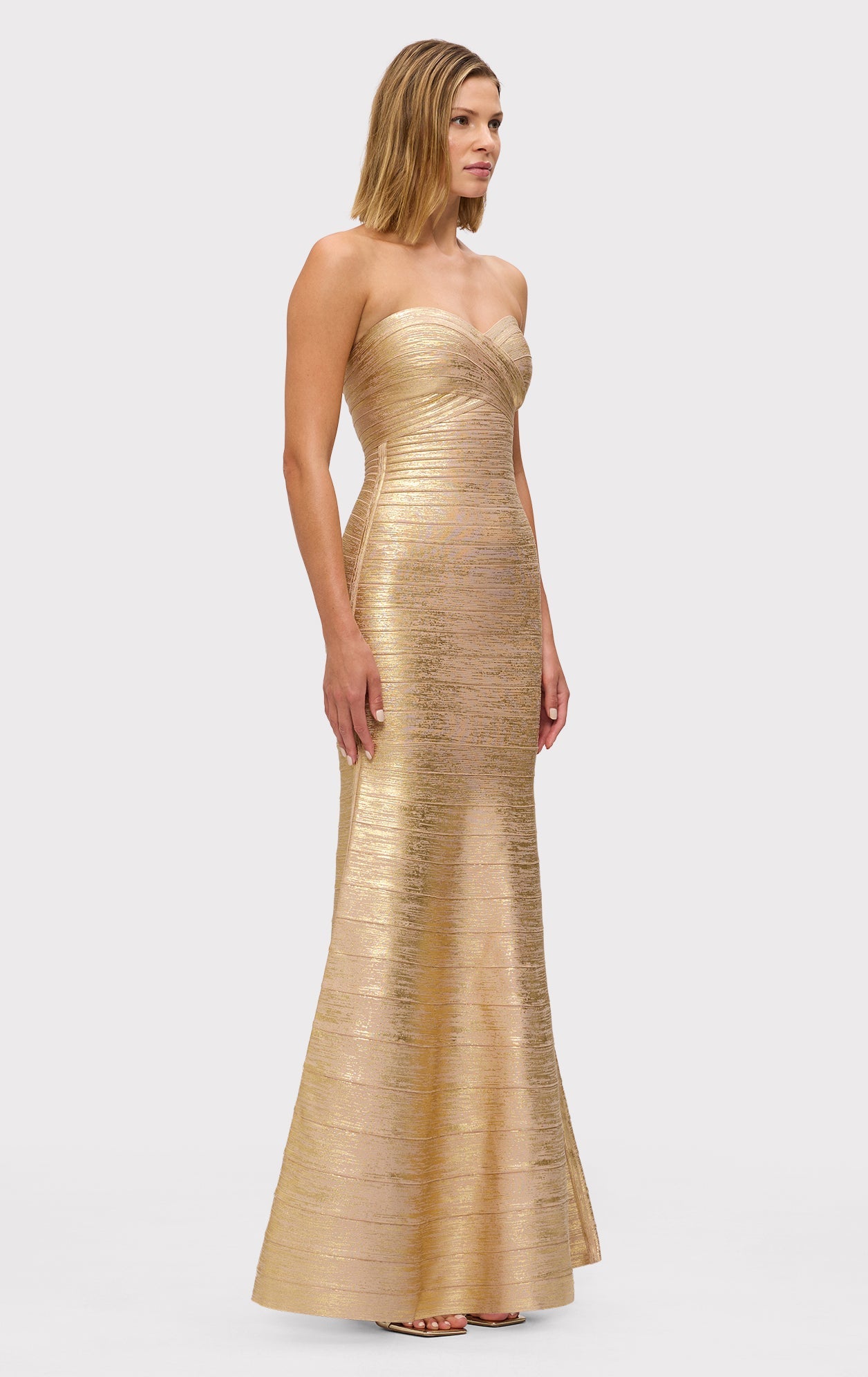 Valérinne Aurex Metallic Mermaid Maxi Dress