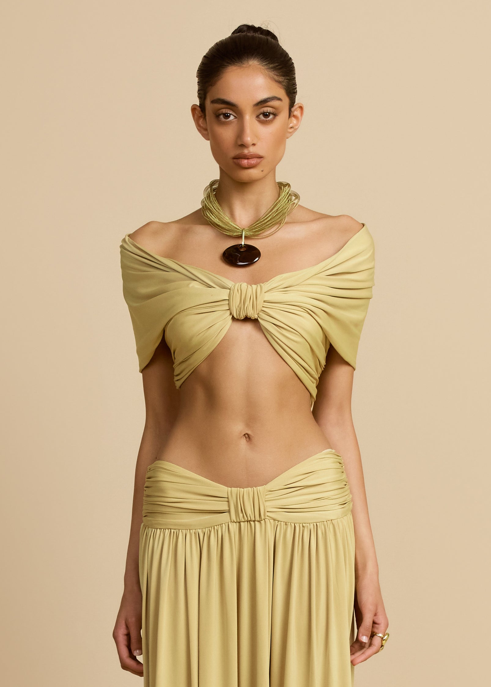 Valérinne Alessia Ruched Off-Shoulder Top