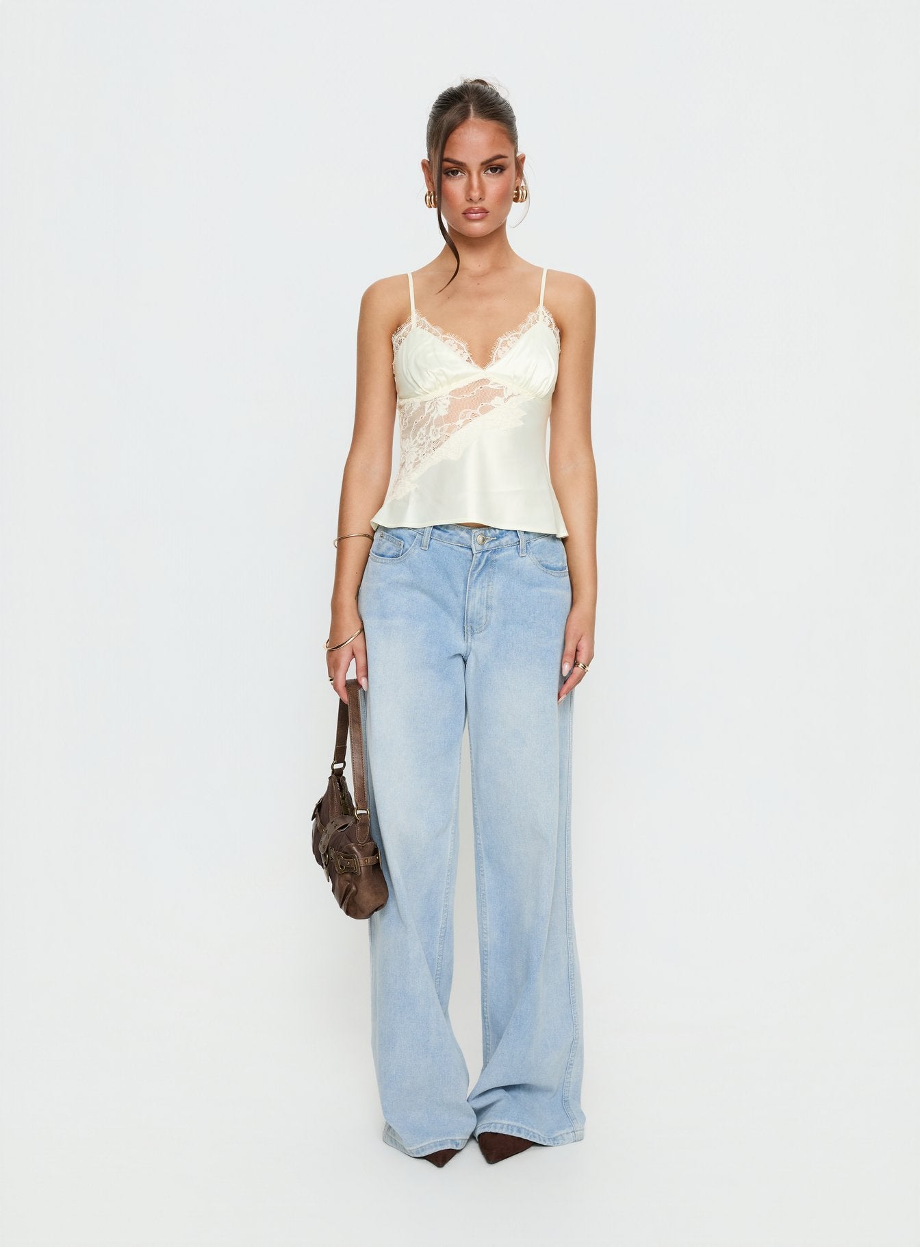 Valérinne Anoria Lace Satin Cami Top