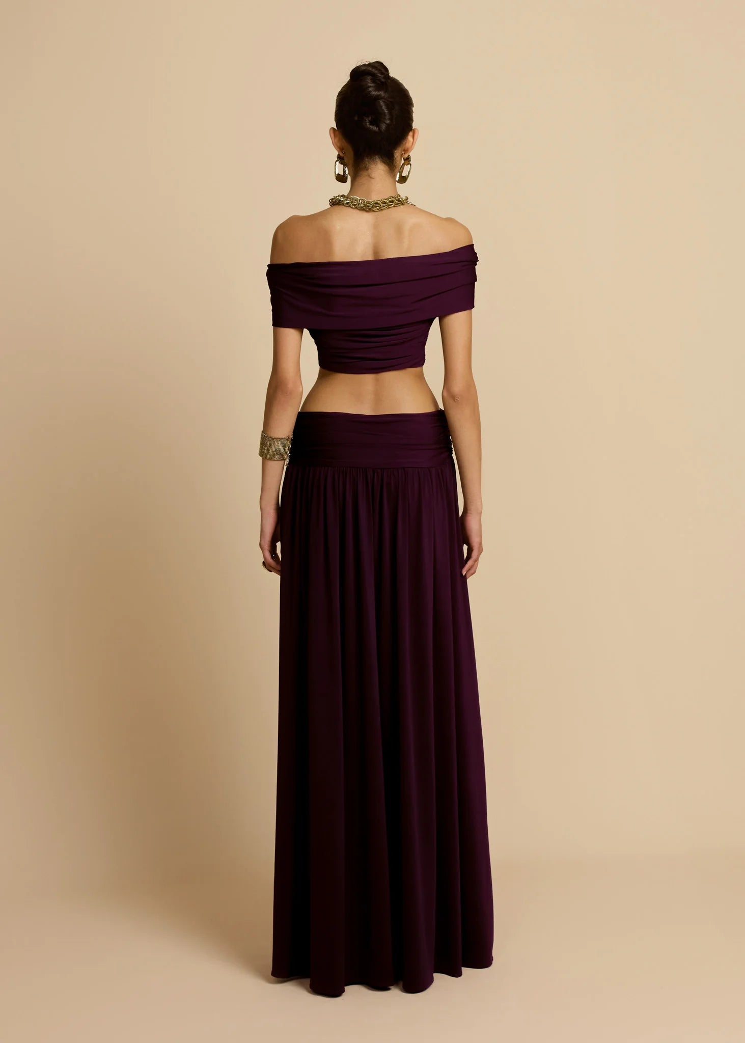 Valérinne Alessia Ruched Maxi Skirt