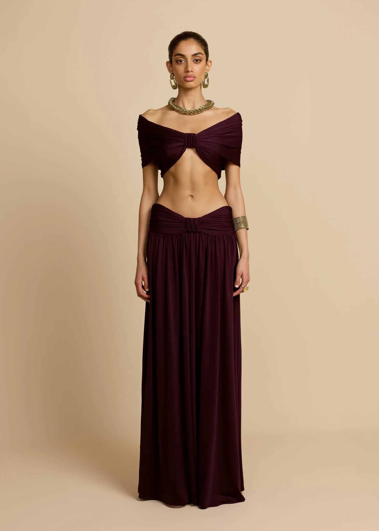 Valérinne Alessia Ruched Off-Shoulder Top
