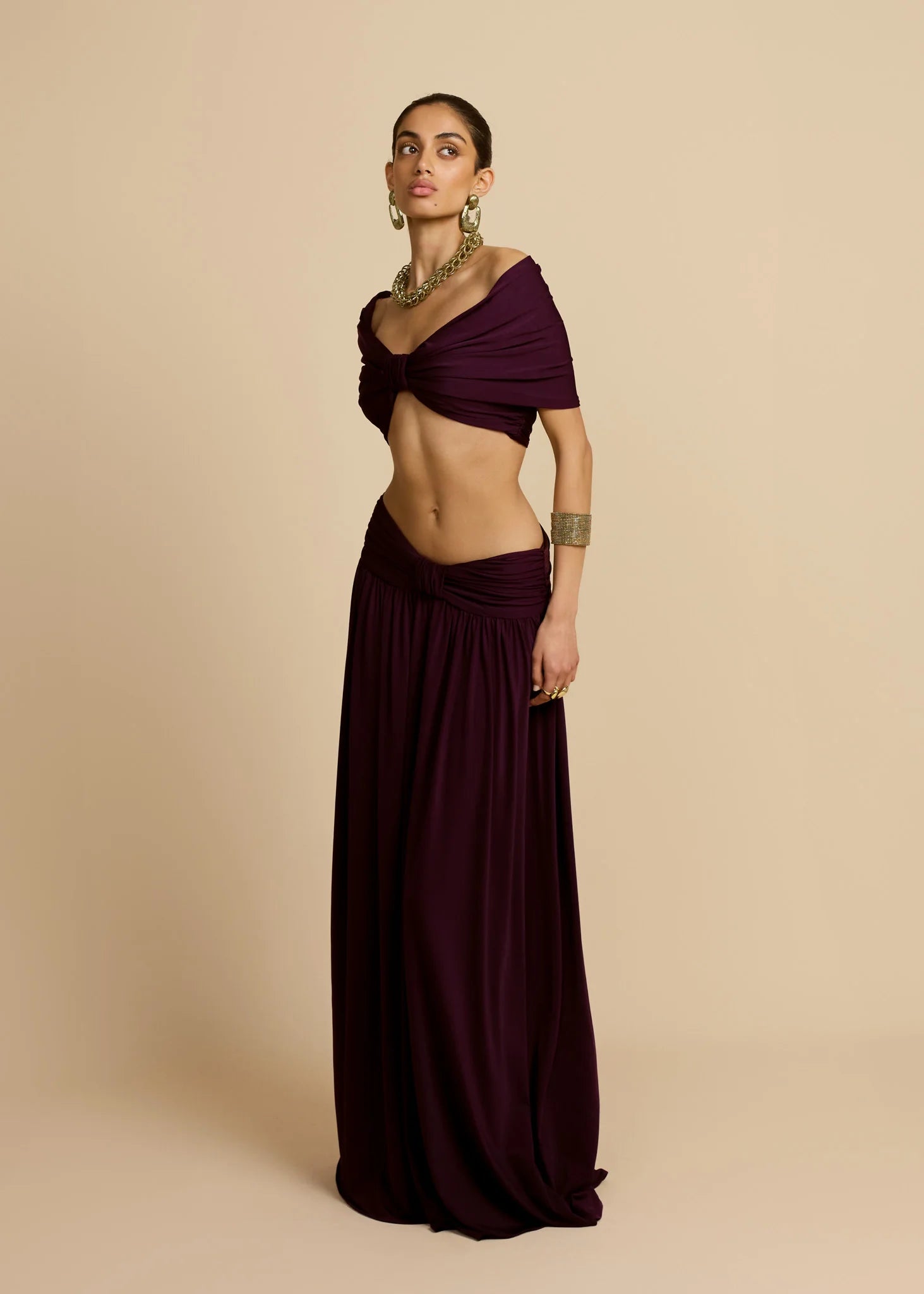 Valérinne Alessia Ruched Off-Shoulder Top