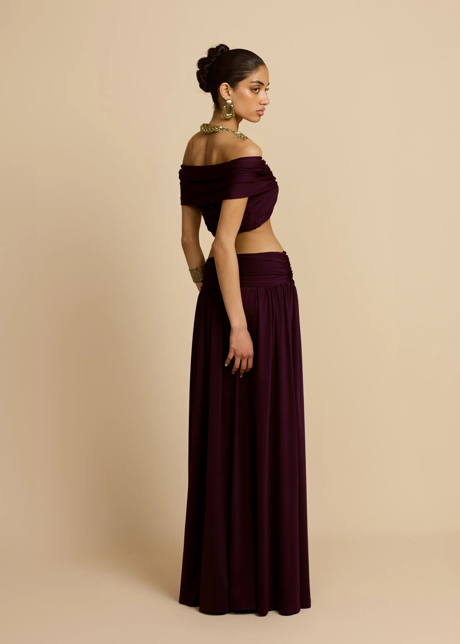 Valérinne Alessia Ruched Off-Shoulder Top