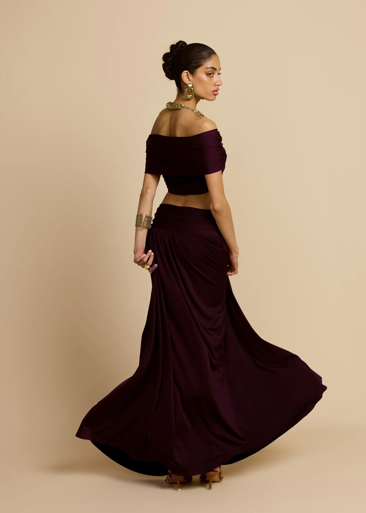 Valérinne Alessia Ruched Off-Shoulder Top