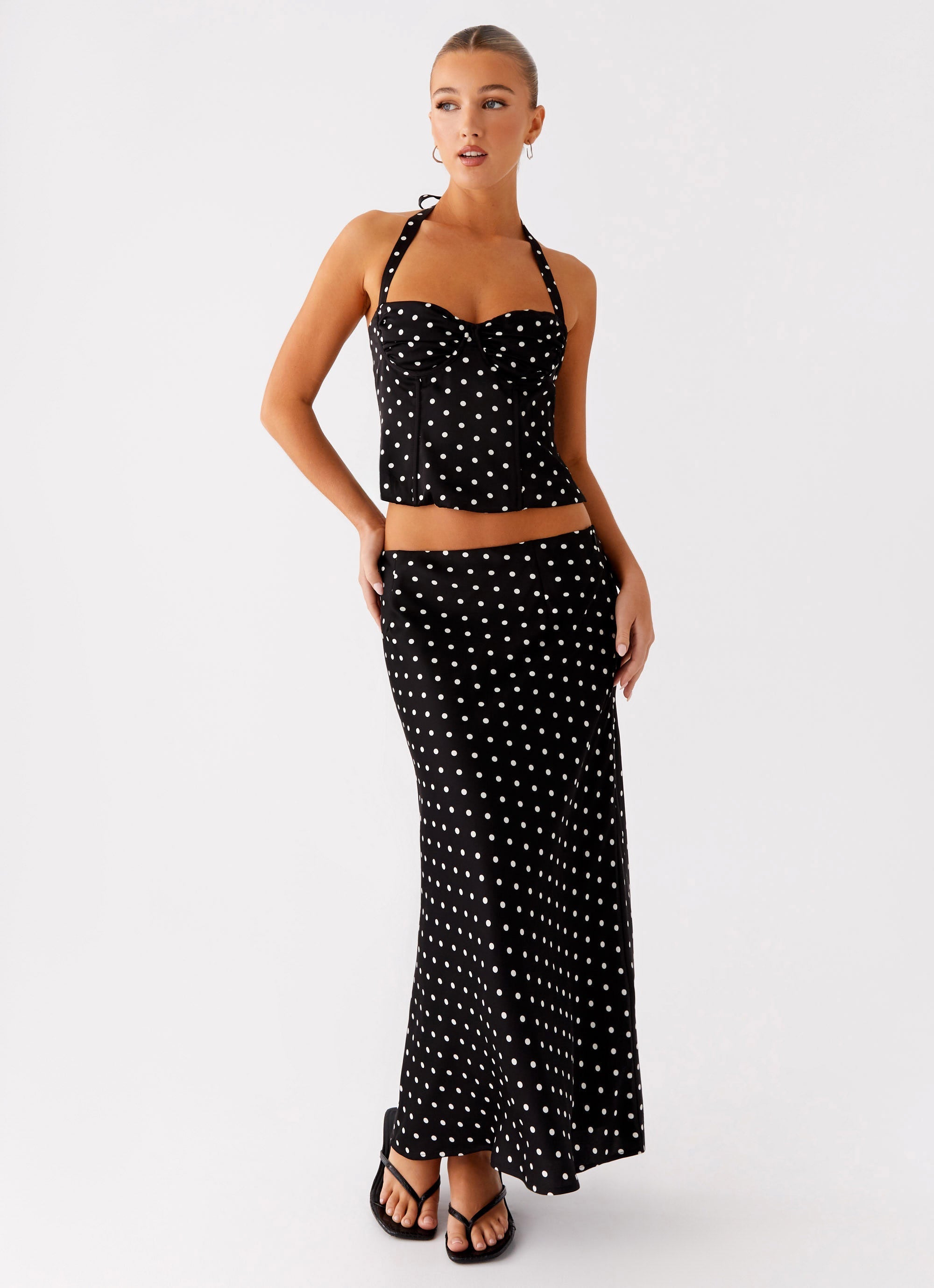 Valérinne Breanna Polka Dot Midi Skirt