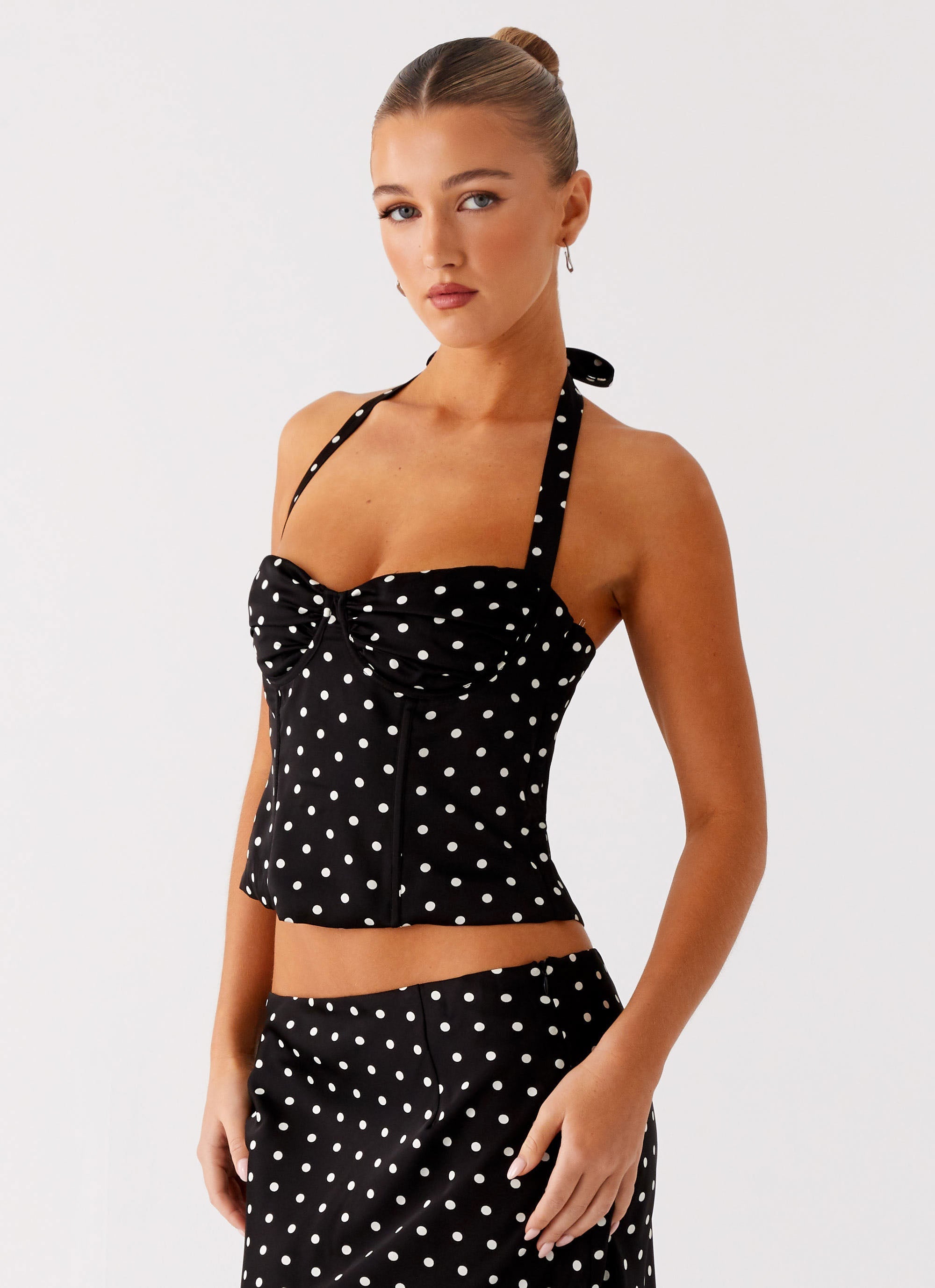 Valérinne Breanna Polka Dot Corset Top