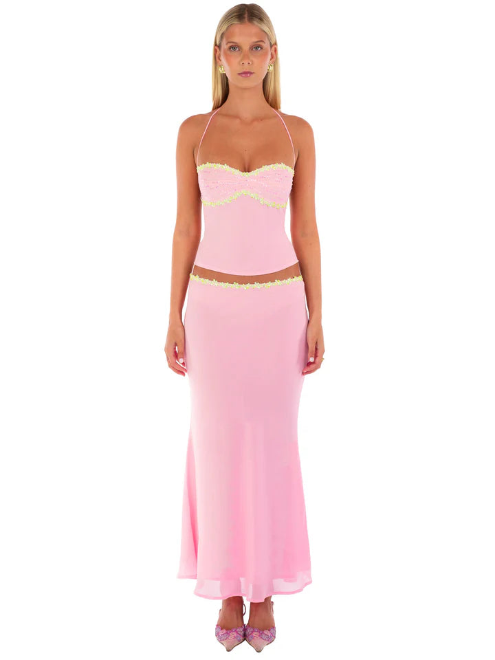 Valérinne Jemima Beaded Halter Top