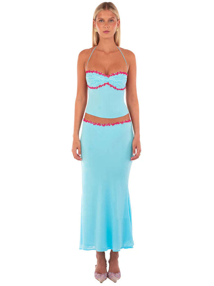 Valérinne Jemima Beaded Midi Skirt