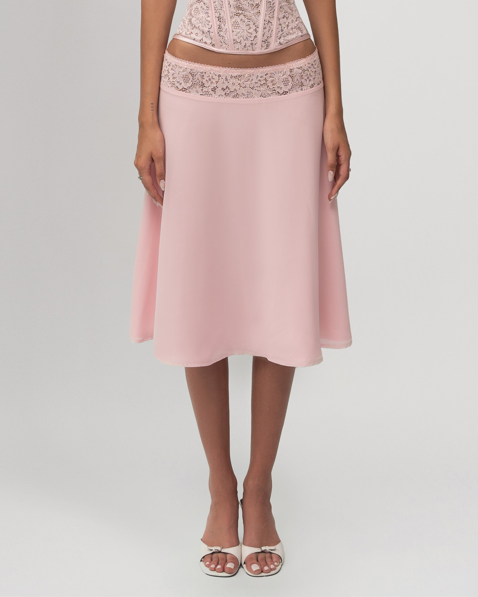 Valérinne Bloom Lace Midi Skirt