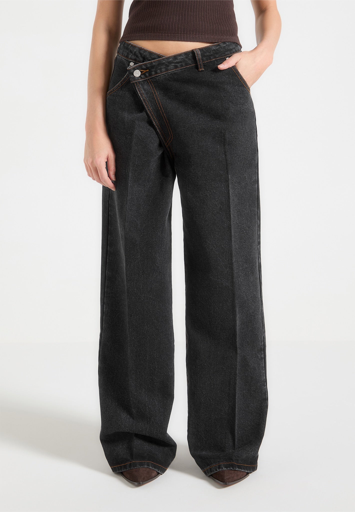 Valérinne Ravien Wrap Waist Wide-Leg Denim