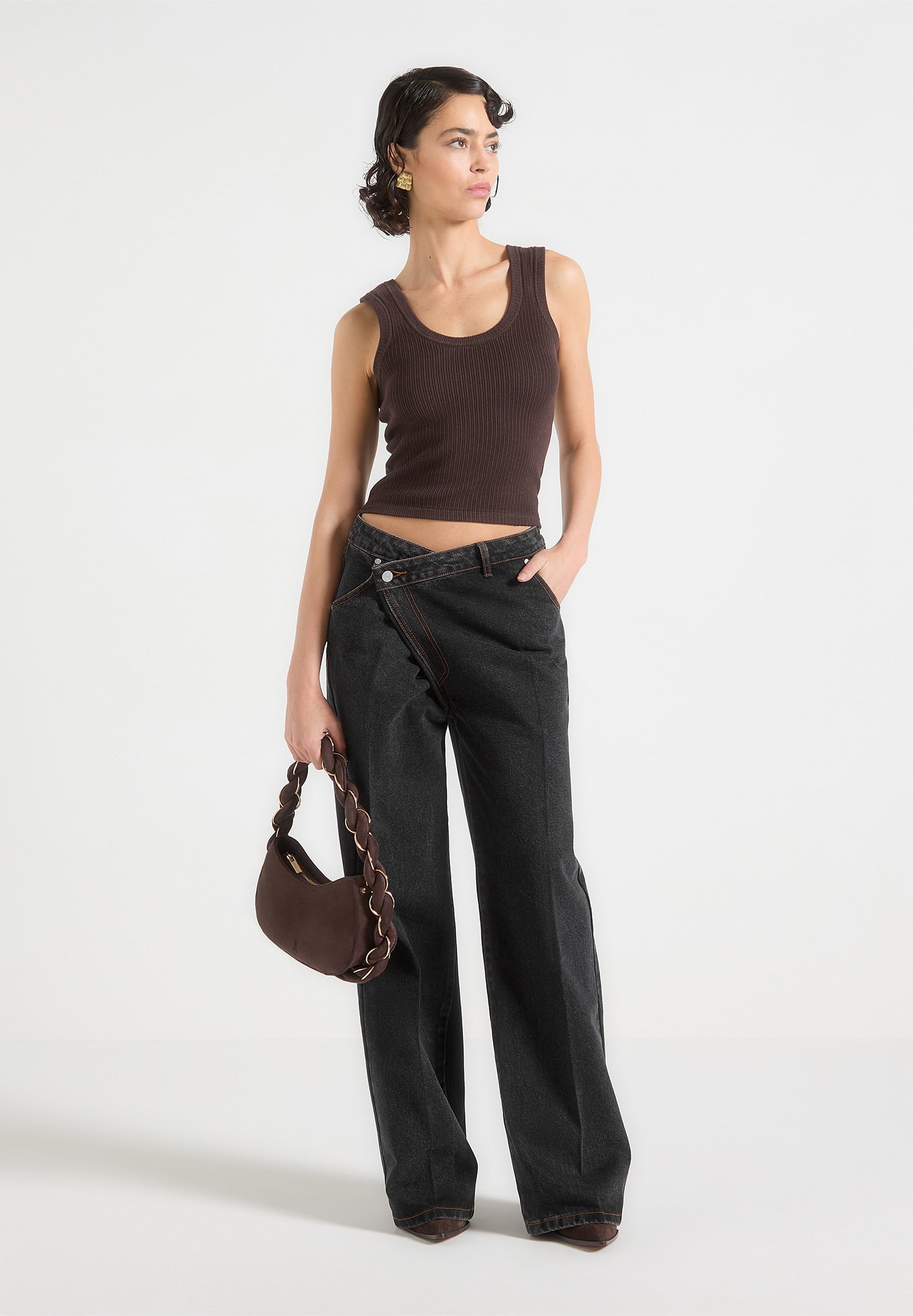 Valérinne Ravien Wrap Waist Wide-Leg Denim