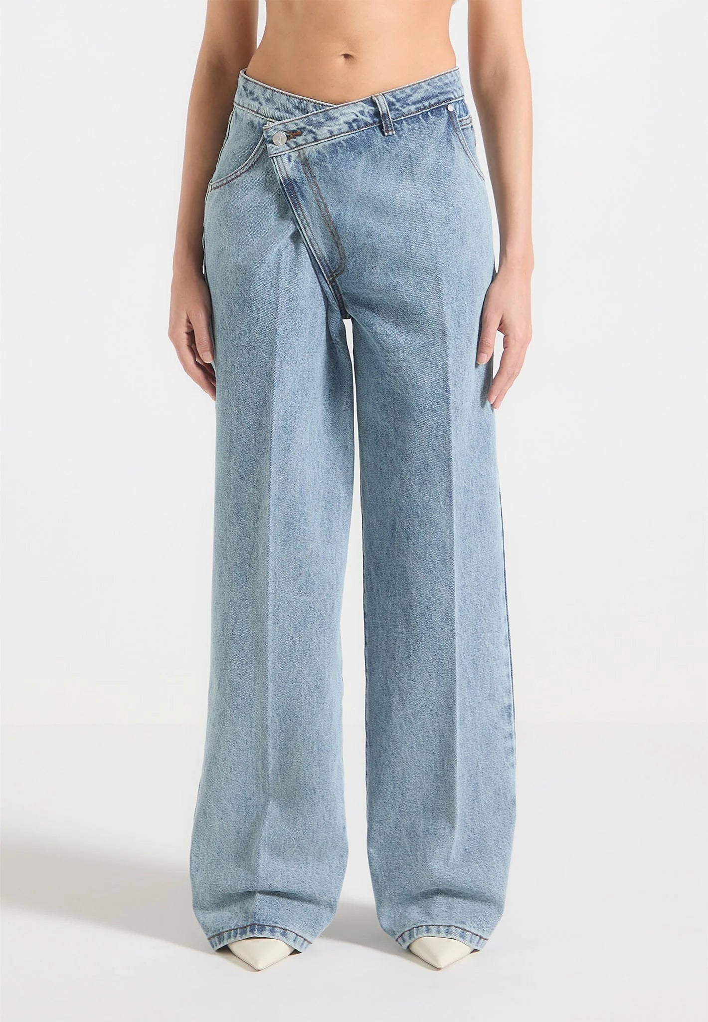 Valérinne Ravien Wrap Waist Wide-Leg Denim