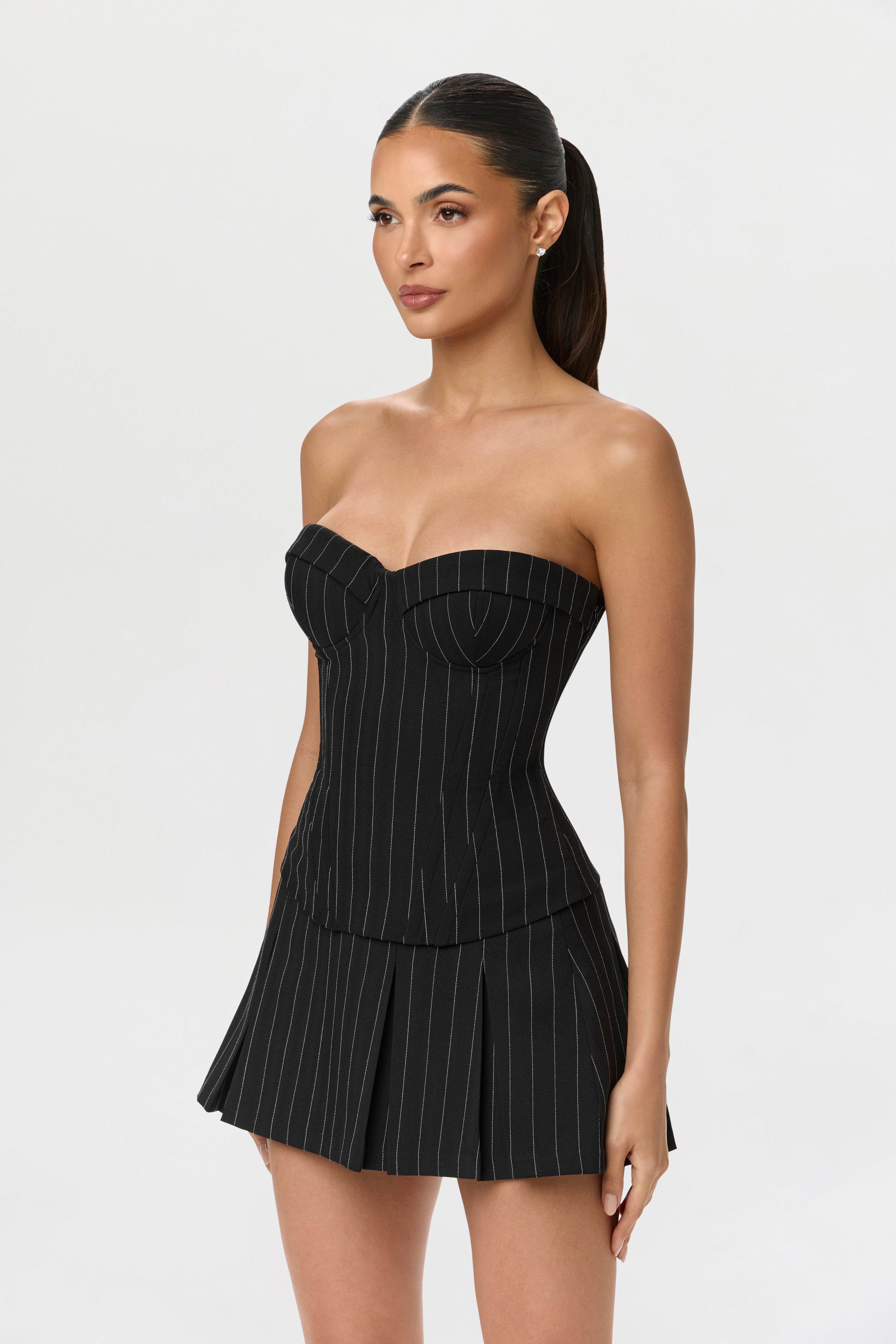 Valérinne Pinstripe Bustier Set