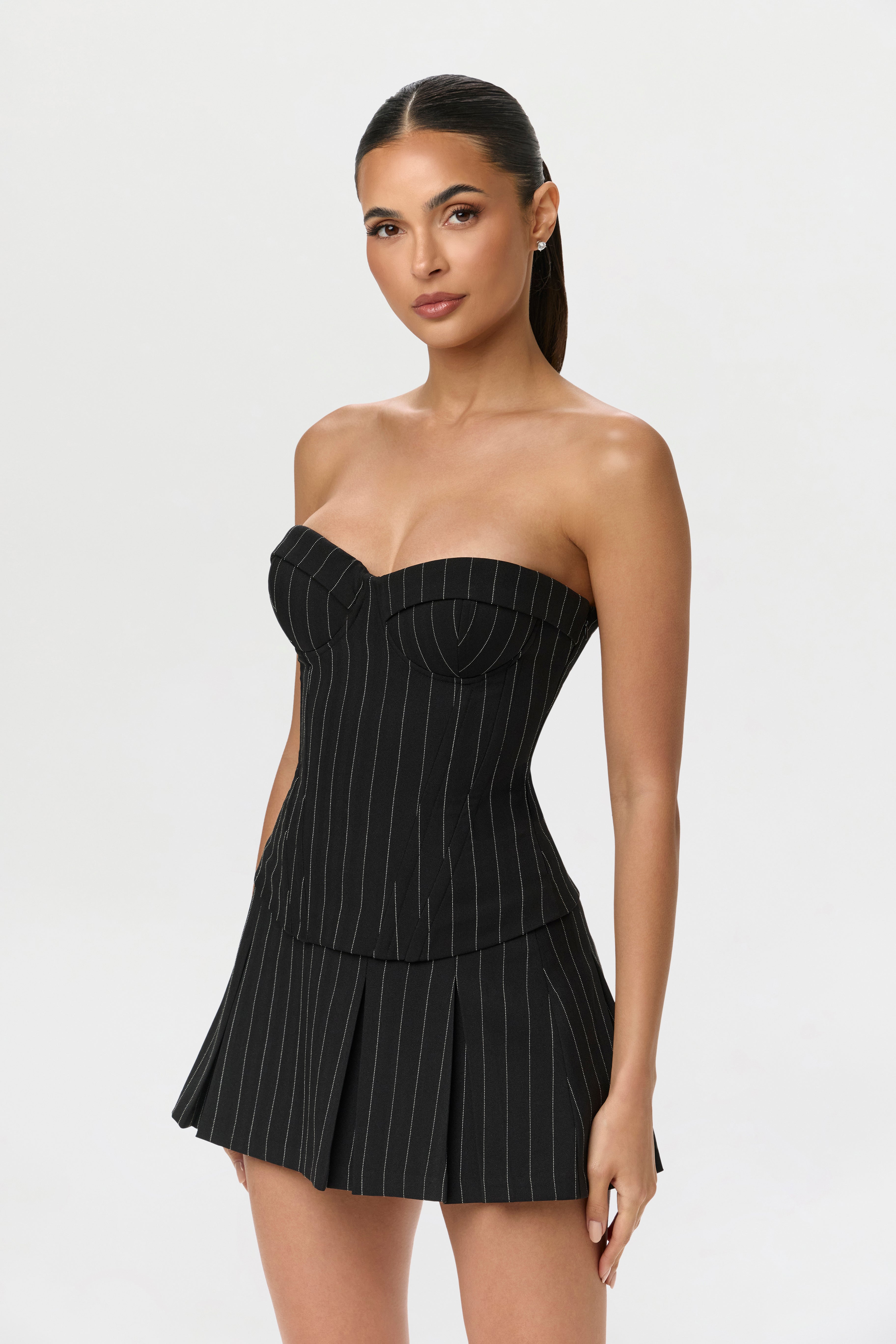 Valérinne Pinstripe Bustier Set