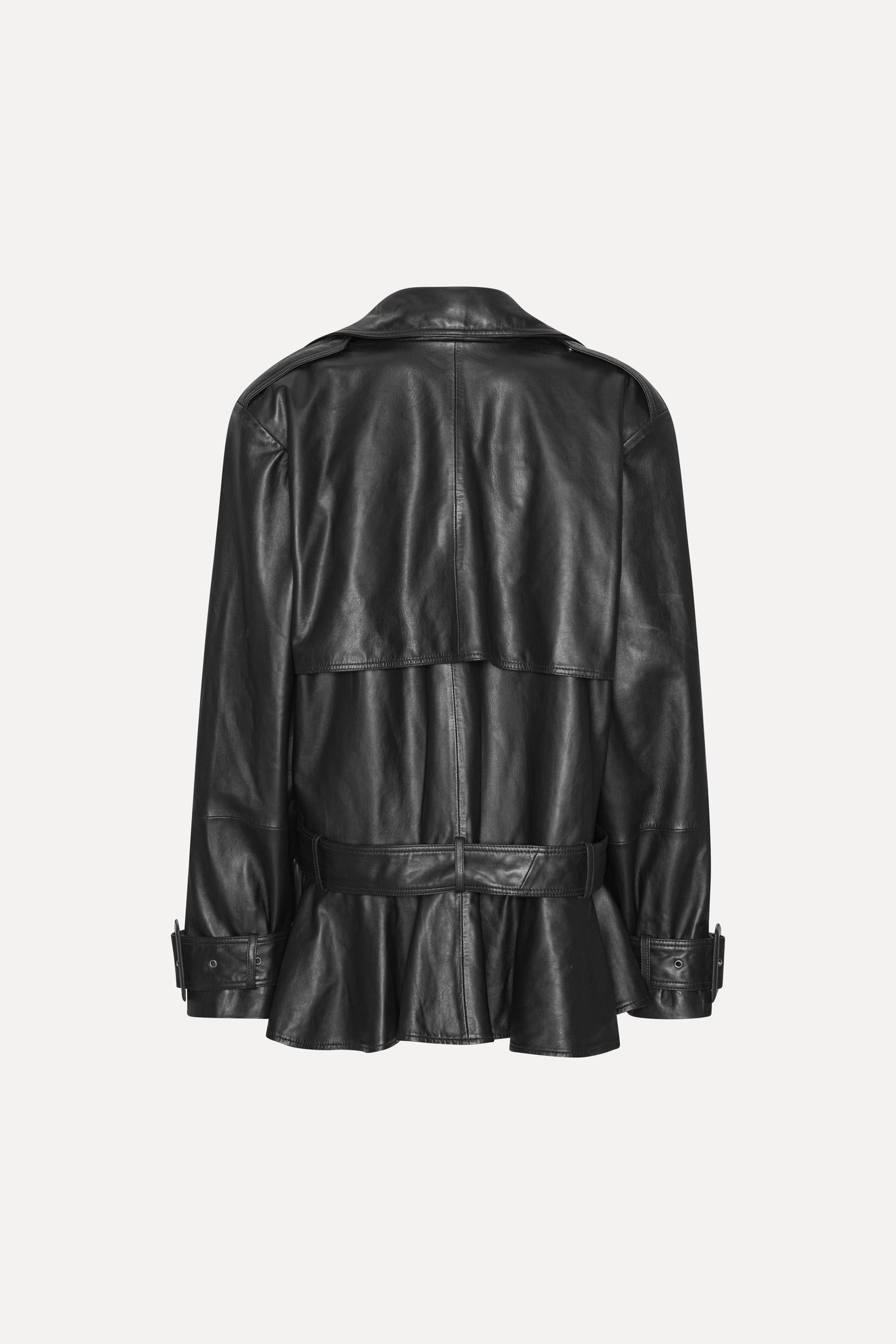 Valérinne Seraphina Peplum Leather Jacket