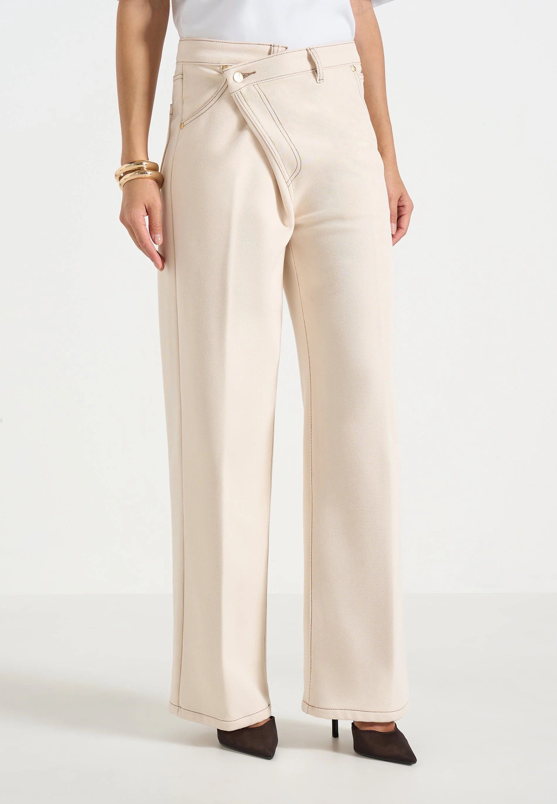 Valérinne Ravien Wrap Waist Wide-Leg Denim