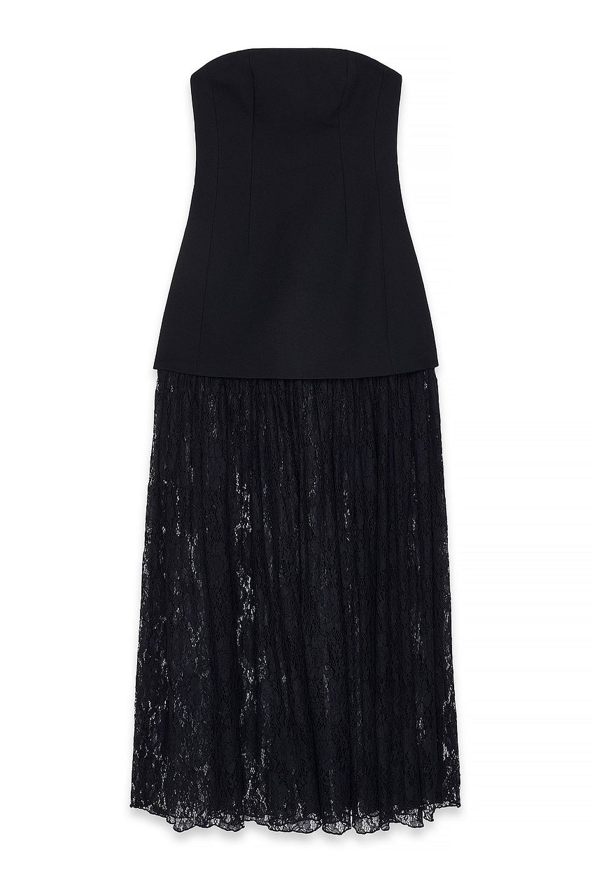Valérinne Elinora Lace Strapless Maxi Dress