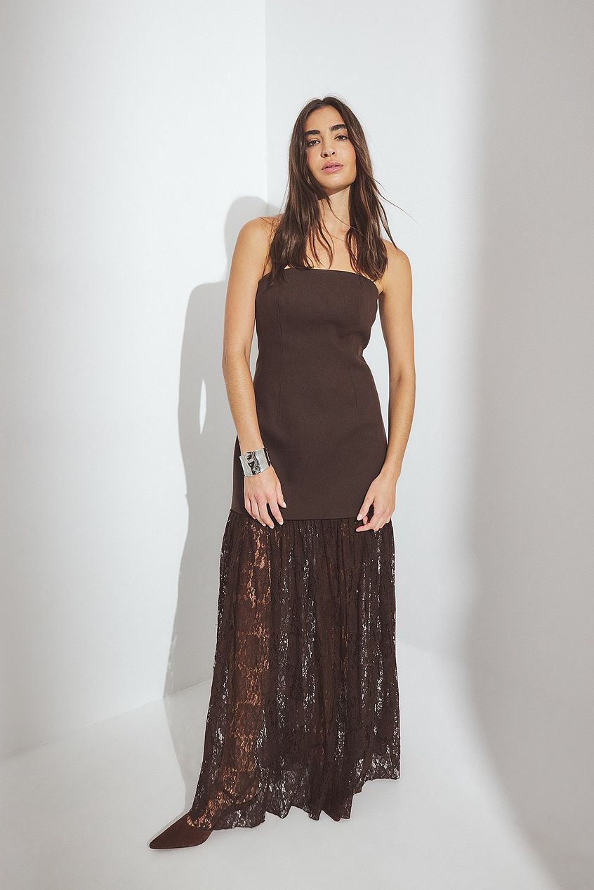 Valérinne Elinora Lace Strapless Maxi Dress