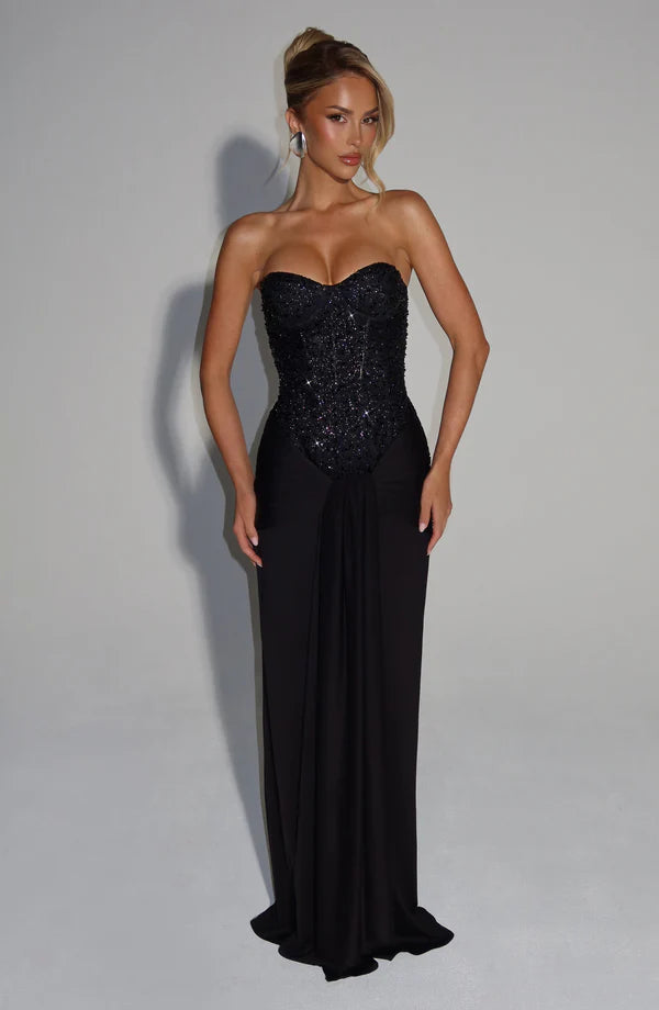 Valérinne Carina Strapless Corset Maxi Dress