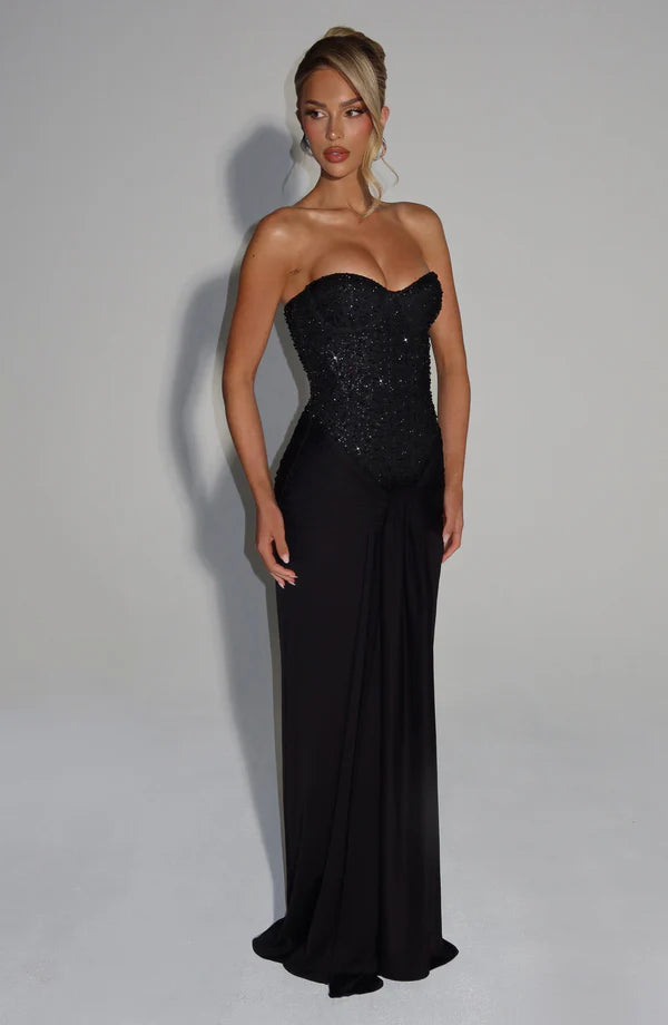 Valérinne Carina Strapless Corset Maxi Dress