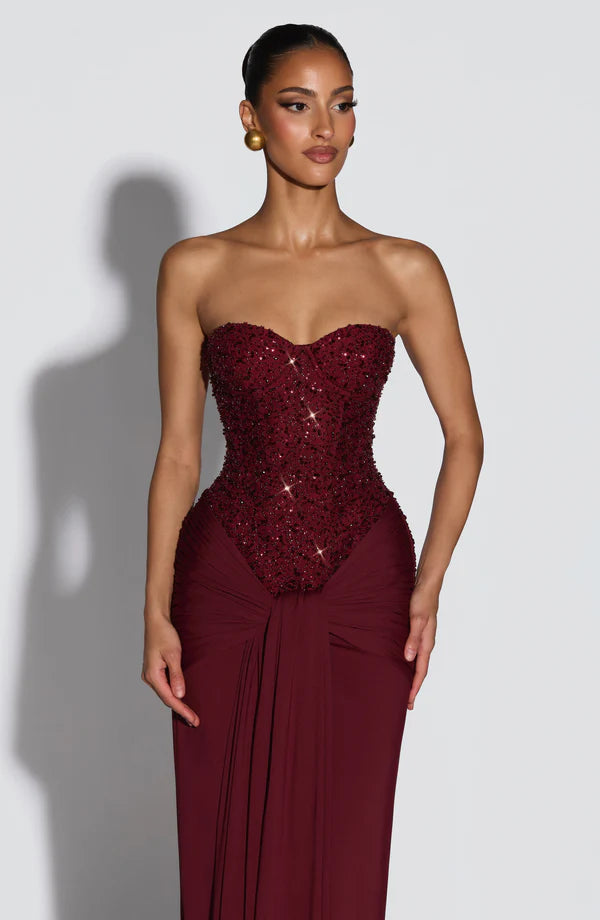 Valérinne Carina Strapless Corset Maxi Dress