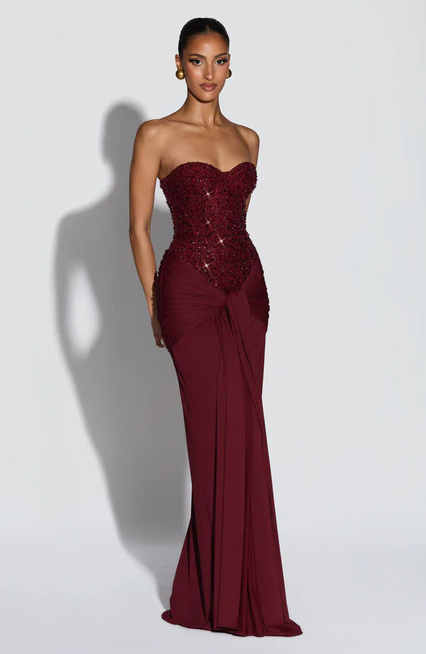 Valérinne Carina Strapless Corset Maxi Dress