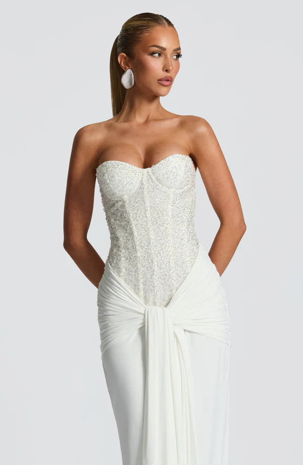 Valérinne Carina Strapless Corset Maxi Dress