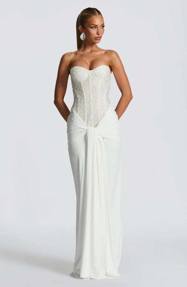 Valérinne Carina Strapless Corset Maxi Dress