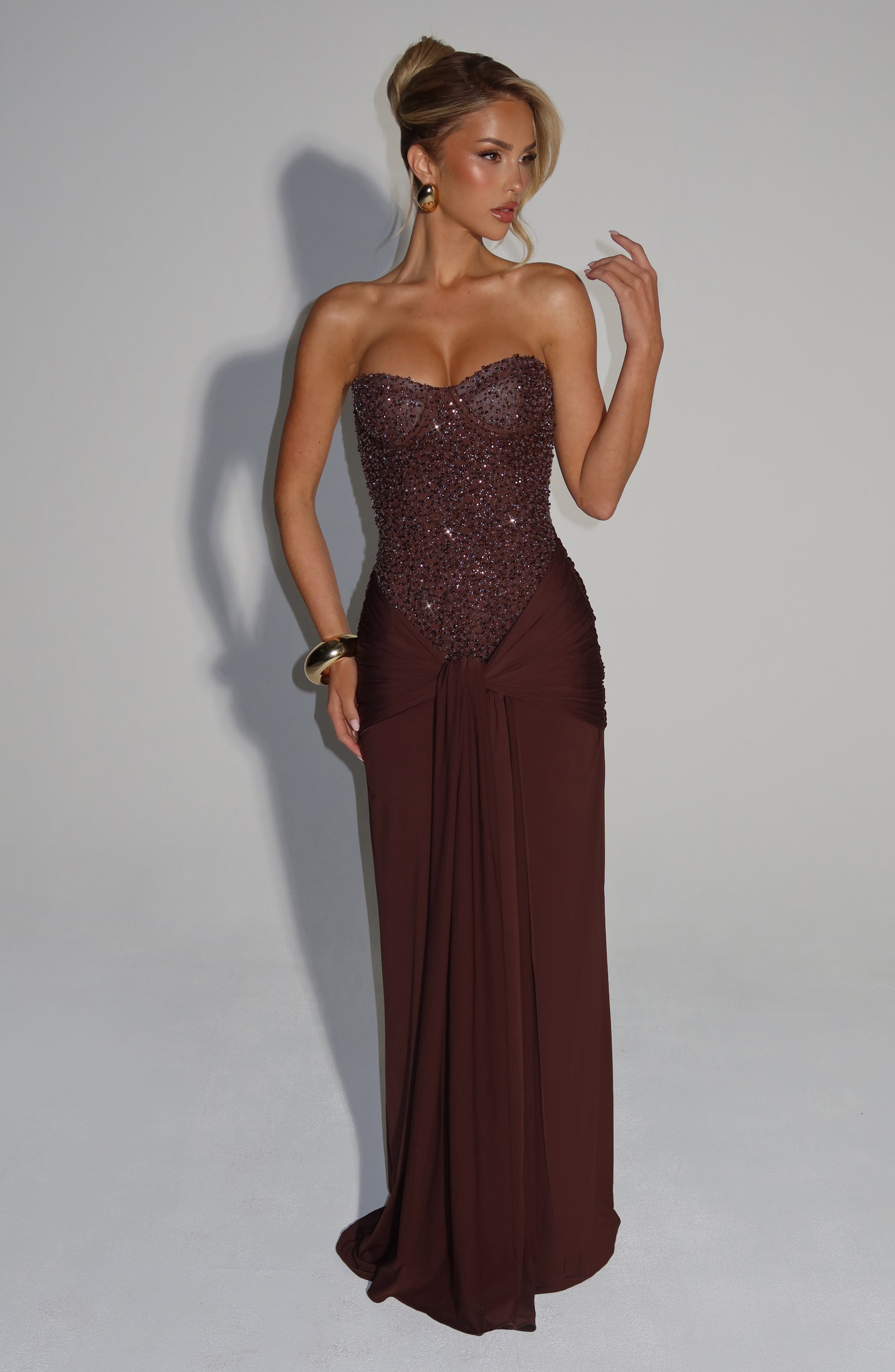 Valérinne Carina Strapless Corset Maxi Dress